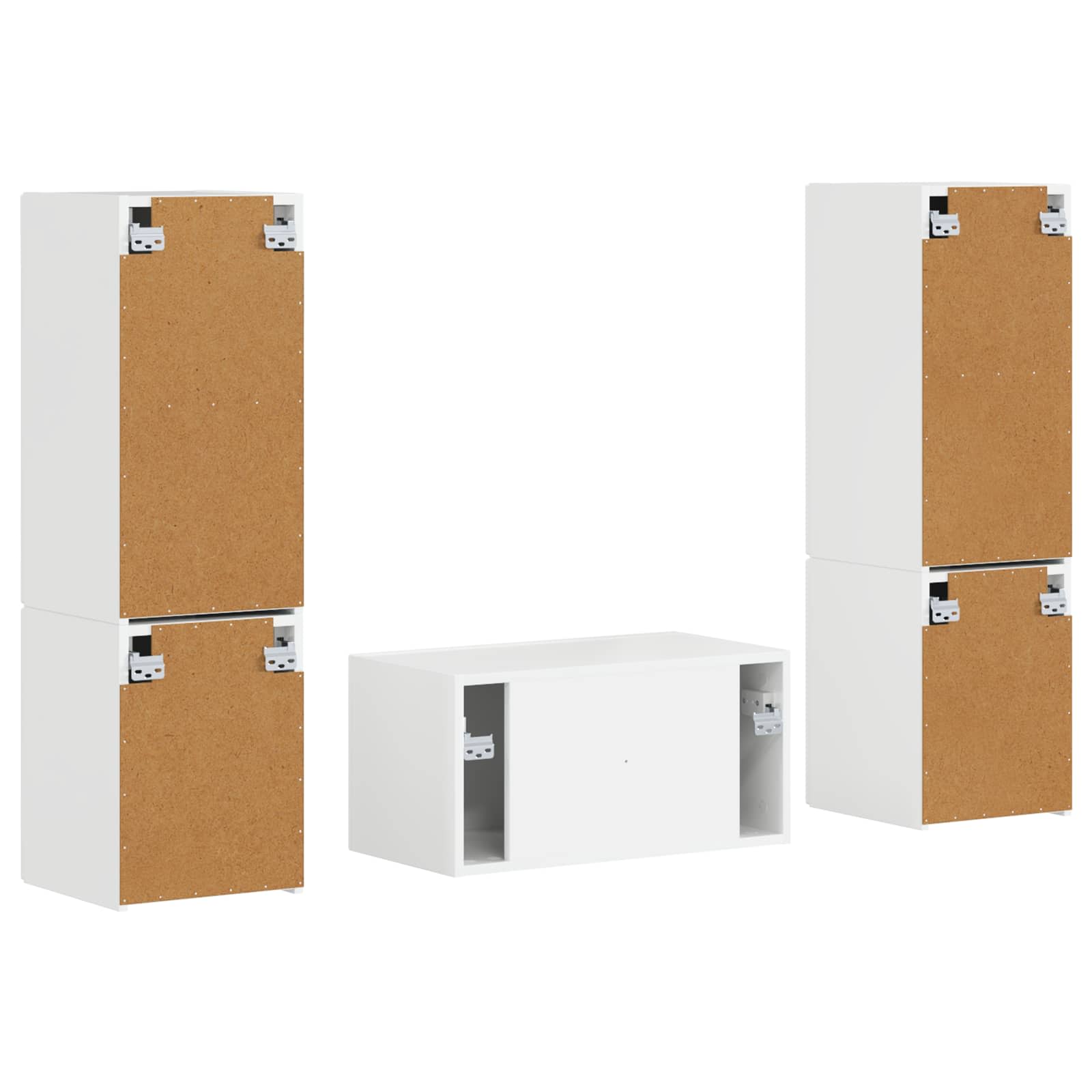 Ensemble meuble TV 5 pcs Blanc brillant Bois d'ingénierie - XIOS