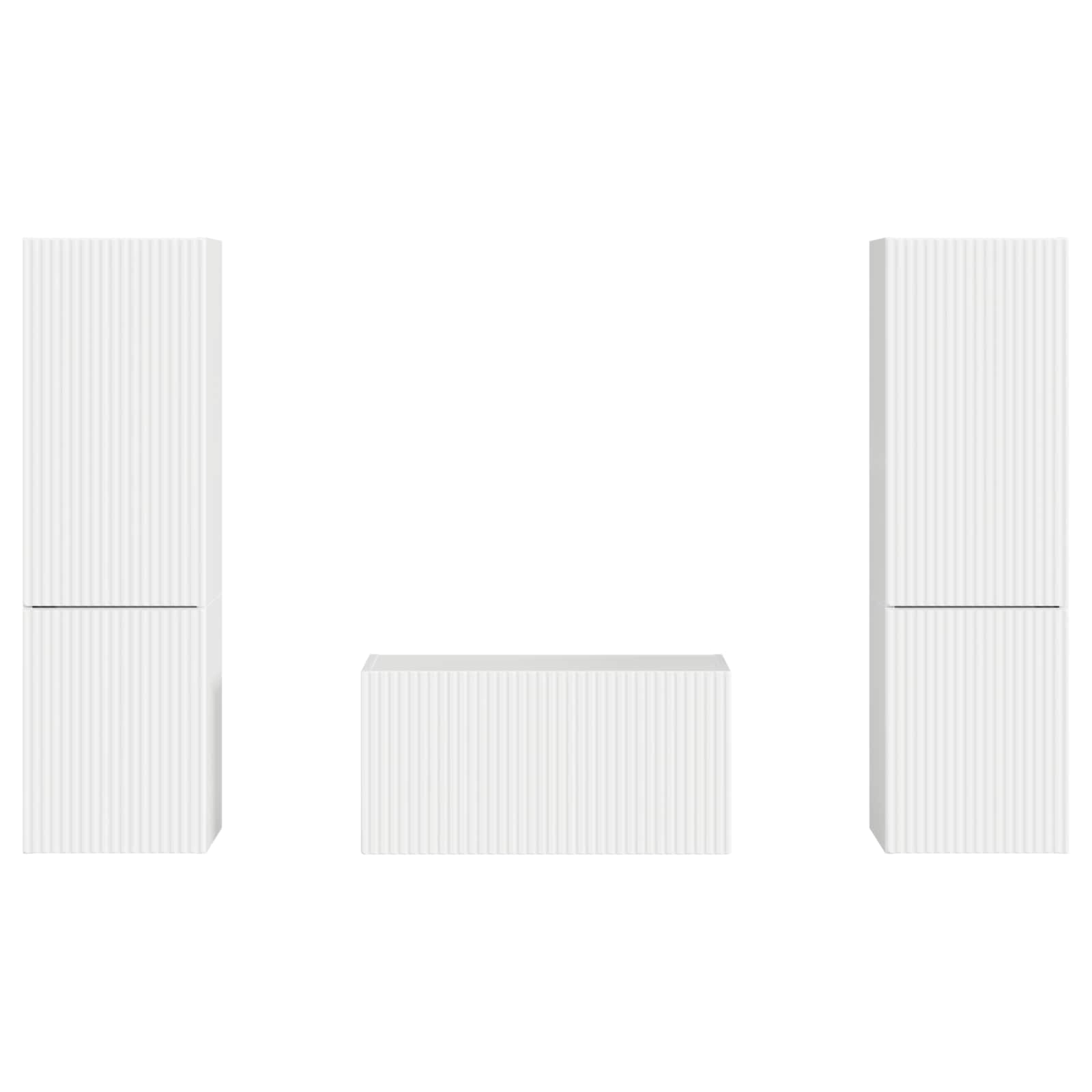 Ensemble meuble TV 5 pcs Blanc brillant Bois d'ingénierie - XIOS