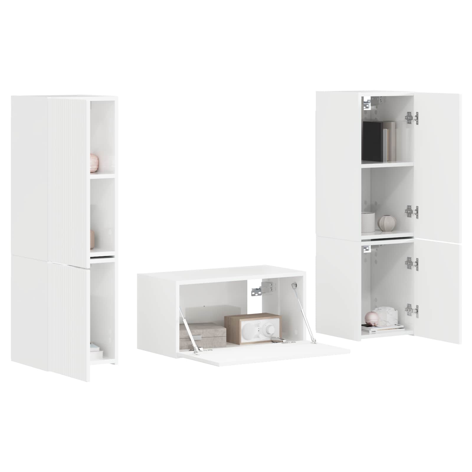 Ensemble meuble TV 5 pcs Blanc brillant Bois d'ingénierie - XIOS