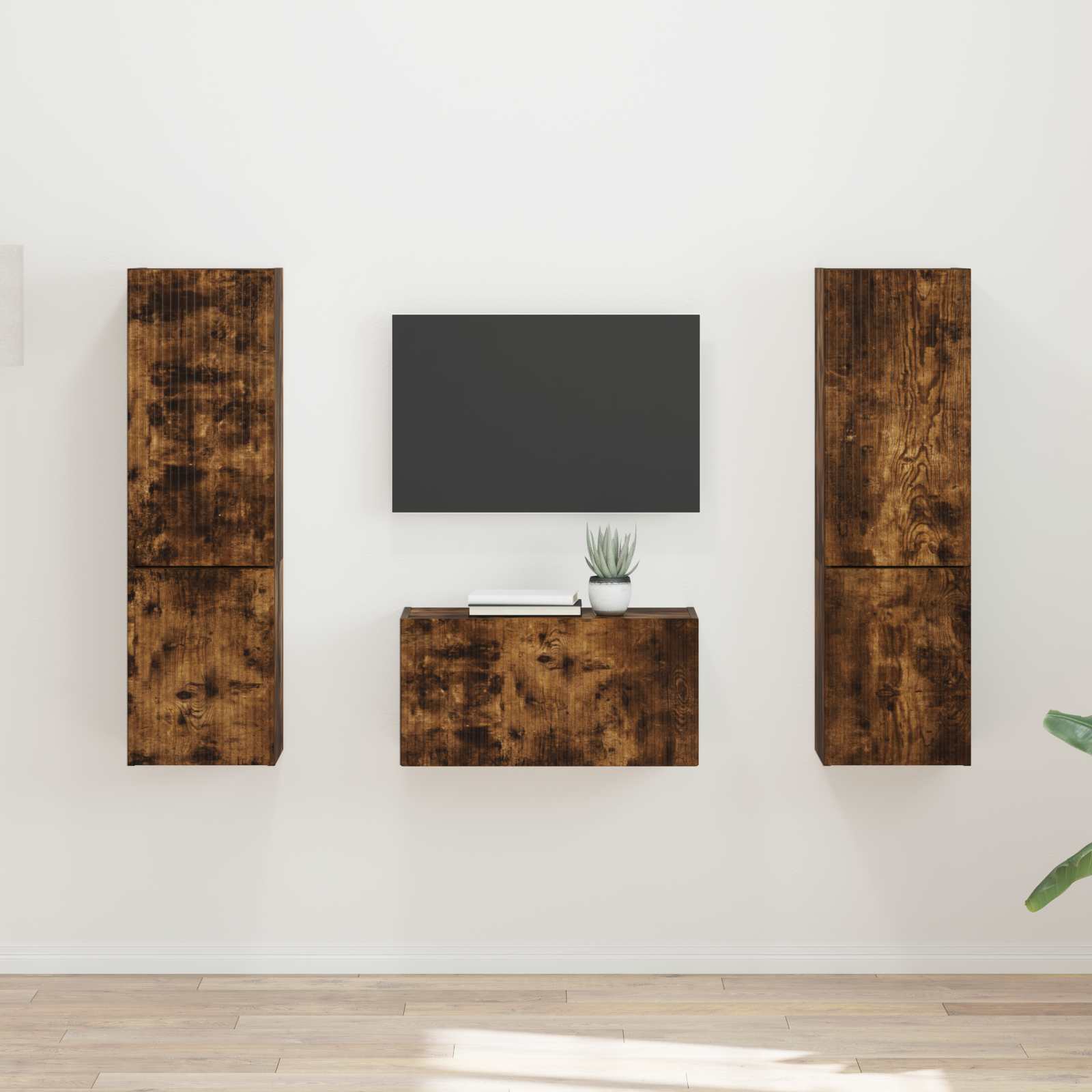 Ensemble meuble TV 5 pcs Chêne fumé Bois d'ingénierie - XIOS