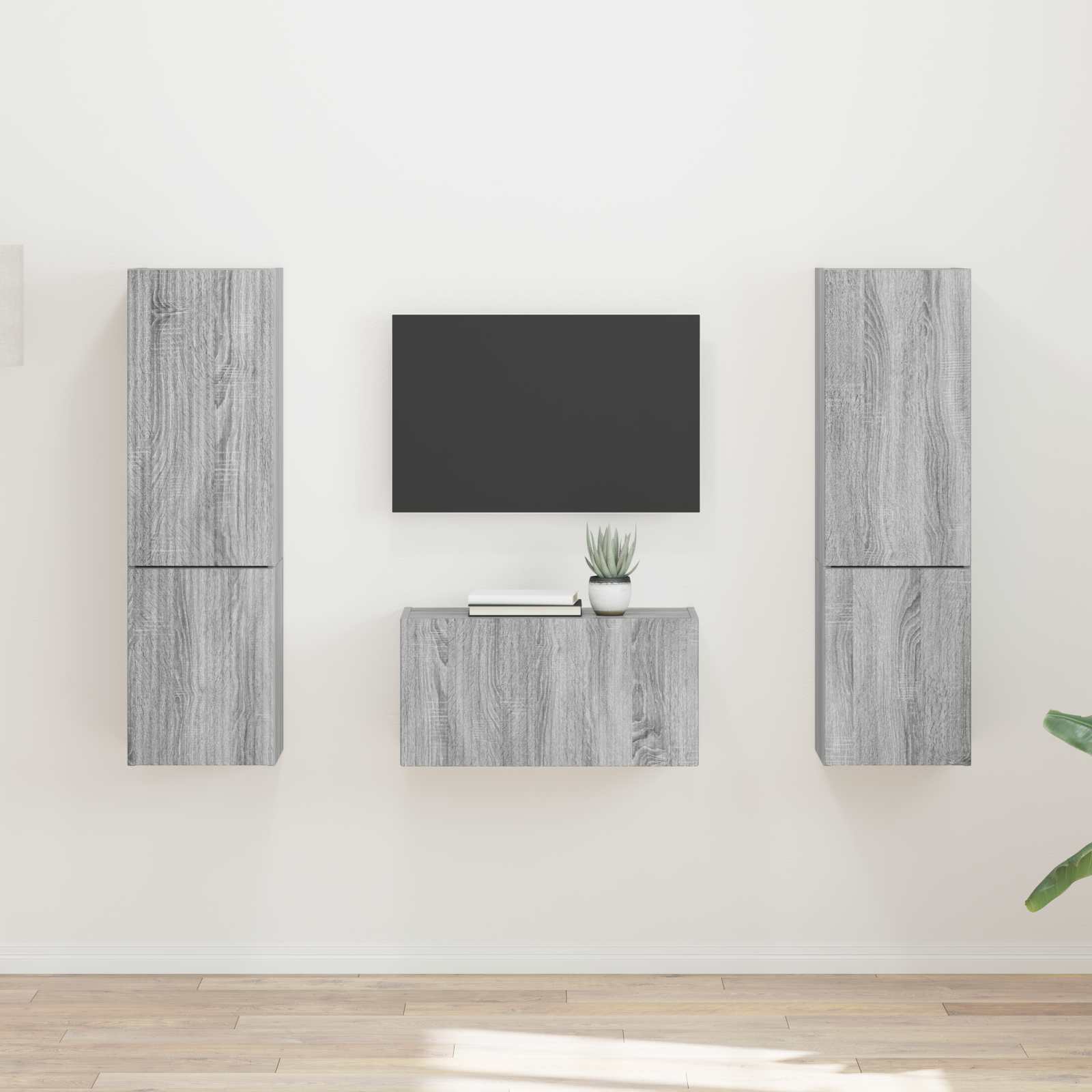 Ensemble meuble TV 5 pcs Gris Sonoma Bois d'ingénierie - XIOS