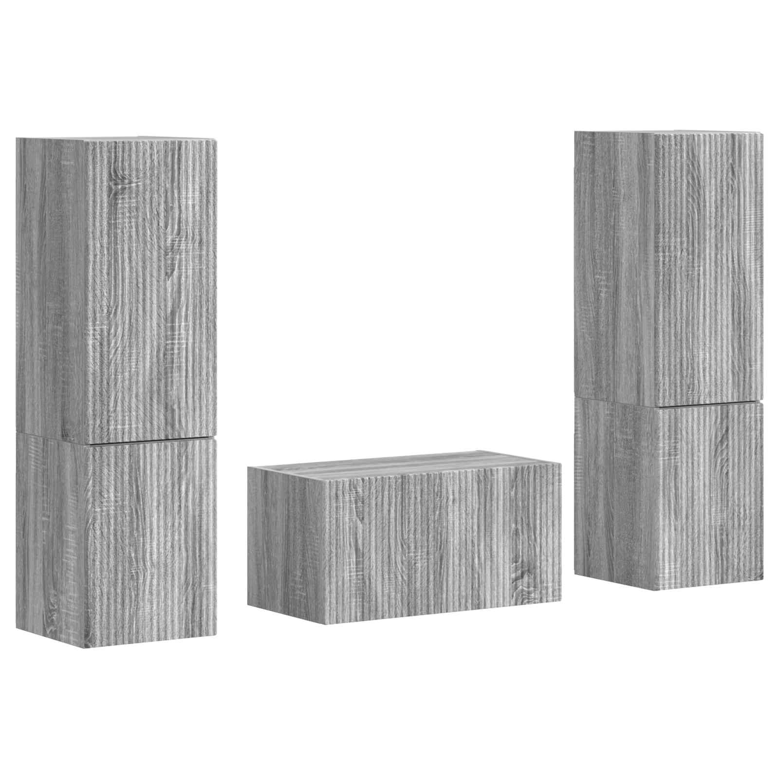Ensemble meuble TV 5 pcs Gris Sonoma Bois d'ingénierie - XIOS