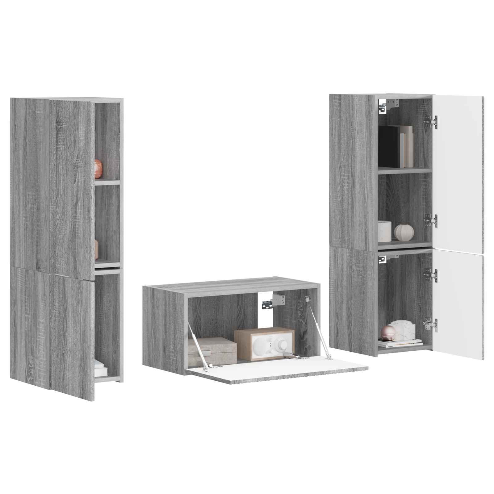 Ensemble meuble TV 5 pcs Gris Sonoma Bois d'ingénierie - XIOS
