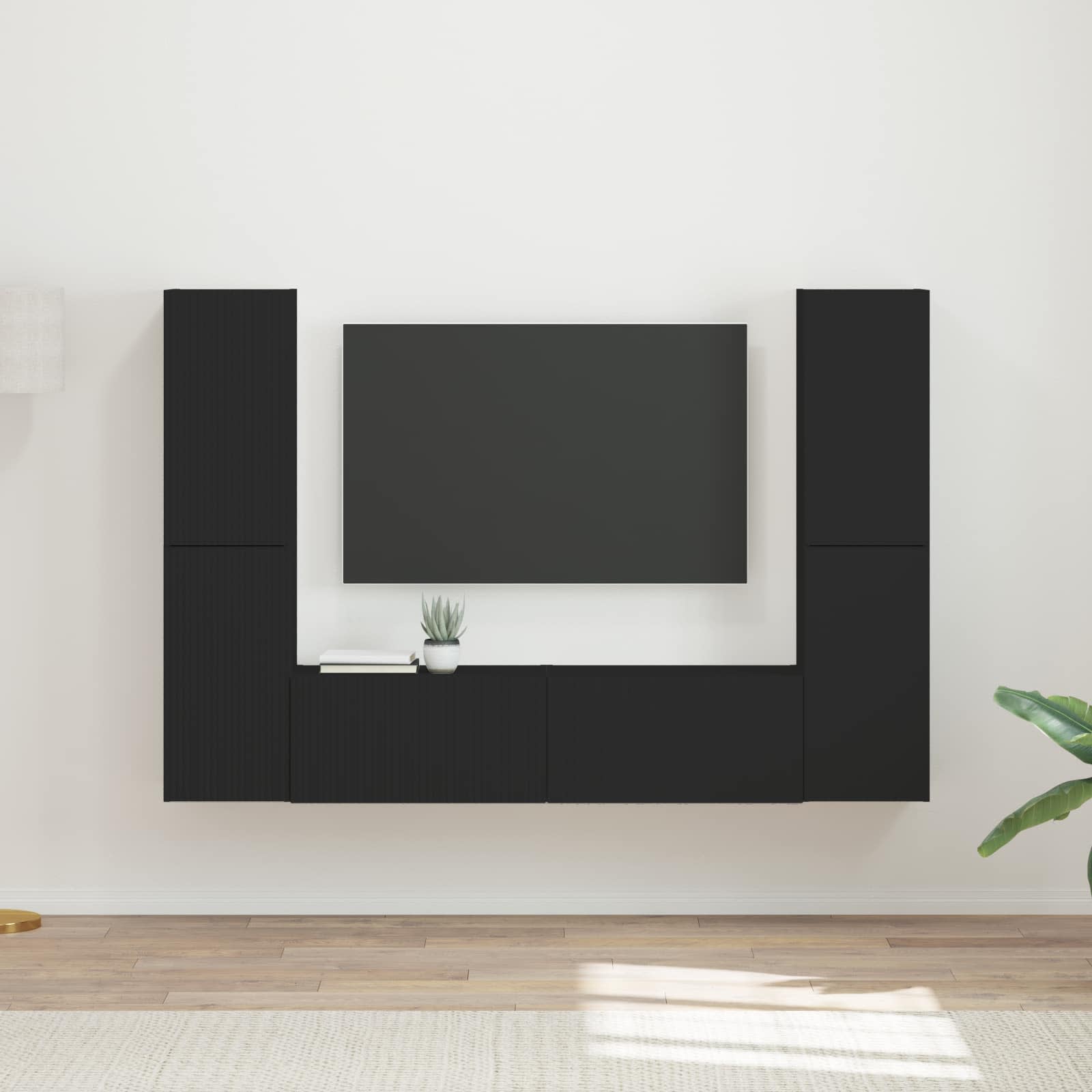 Ensemble meuble TV 6 pcs Noir Bois d'ingénierie - XIOS