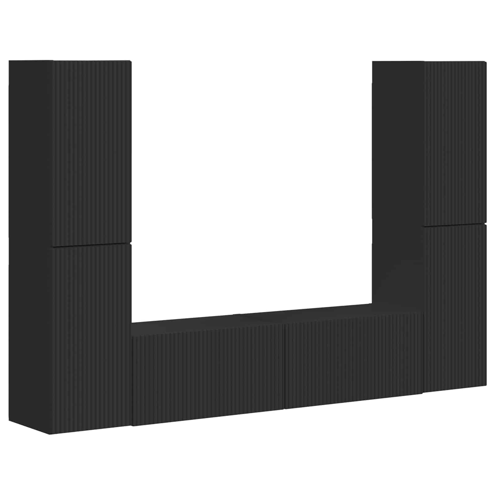 Ensemble meuble TV 6 pcs Noir Bois d'ingénierie - XIOS