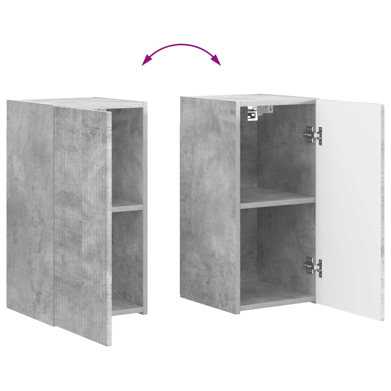 Ensemble meuble TV 6 pc Gris béton Bois d'ingénierie
