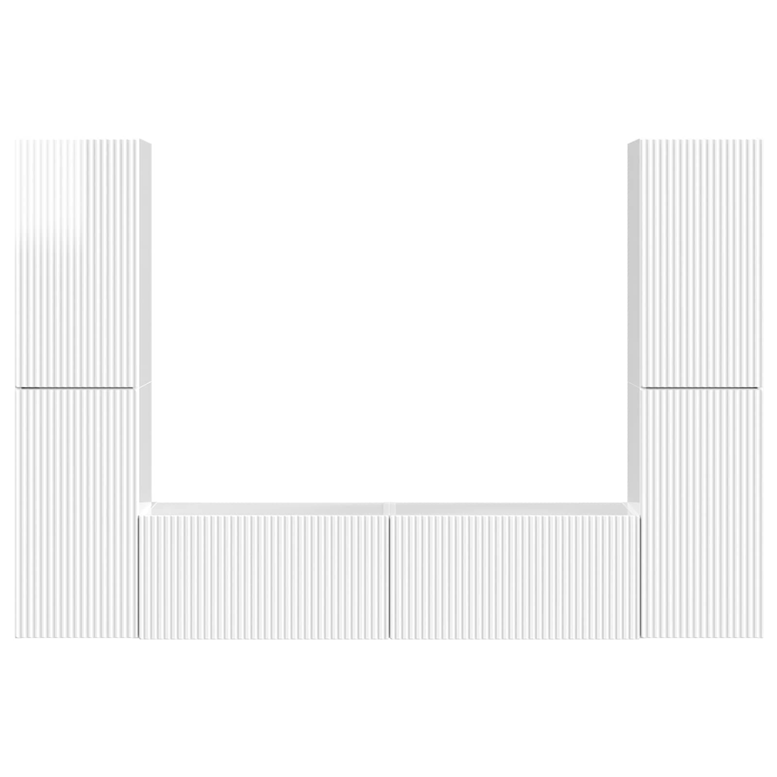 Ensemble meuble TV 6 pcs Blanc brillant Bois d'ingénierie - XIOS