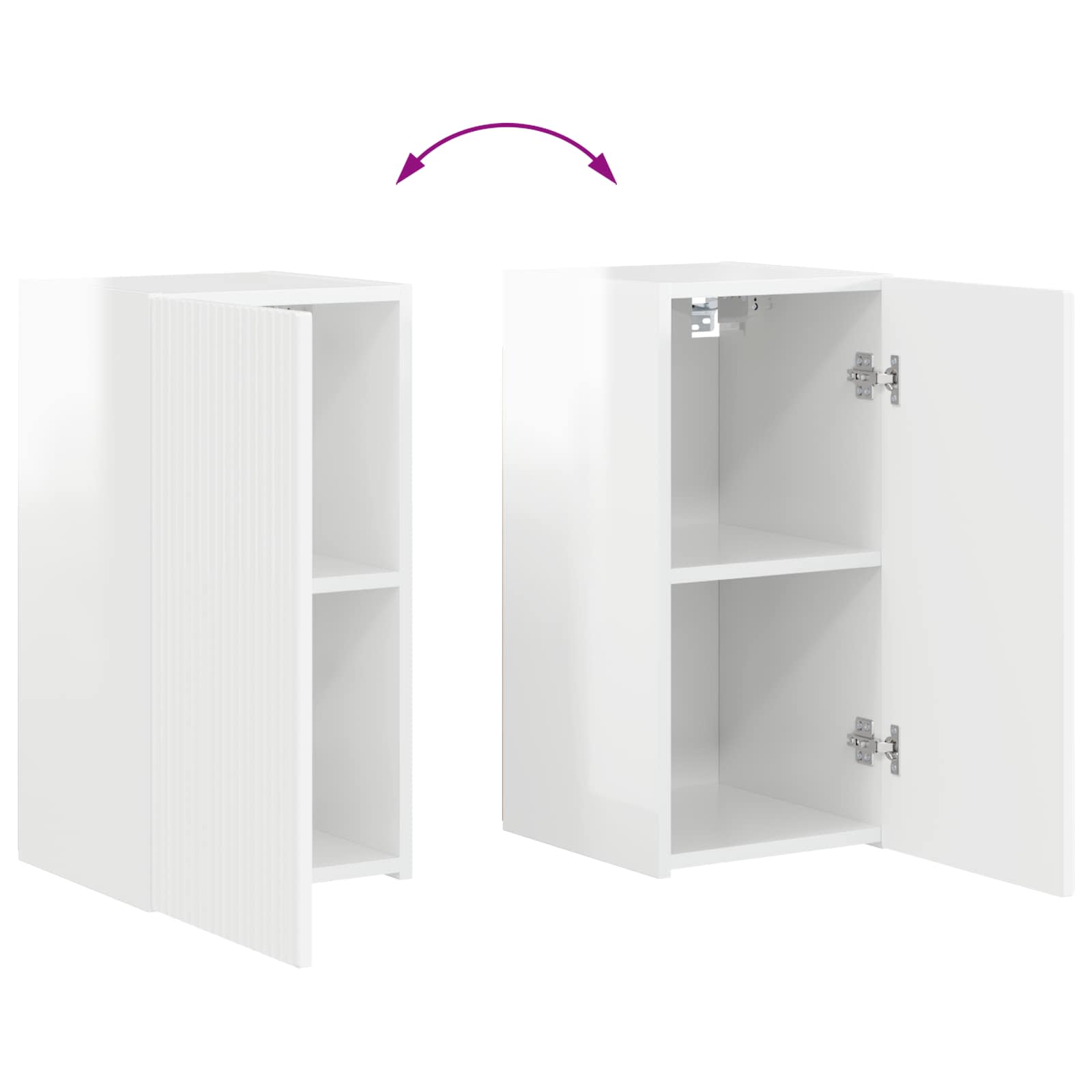 Ensemble meuble TV 6 pc Blanc brillant Bois d'ingénierie
