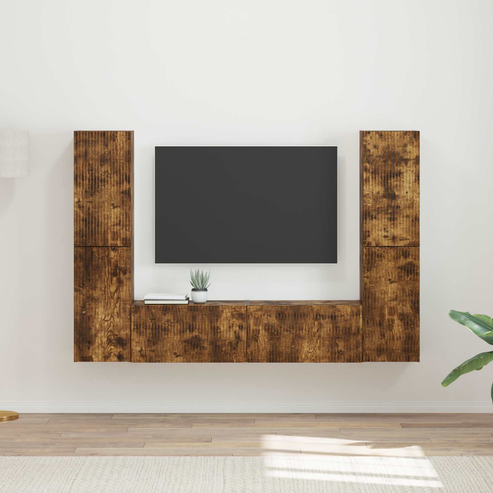 Ensemble meuble TV 6 pcs Chêne fumé Bois d'ingénierie - XIOS