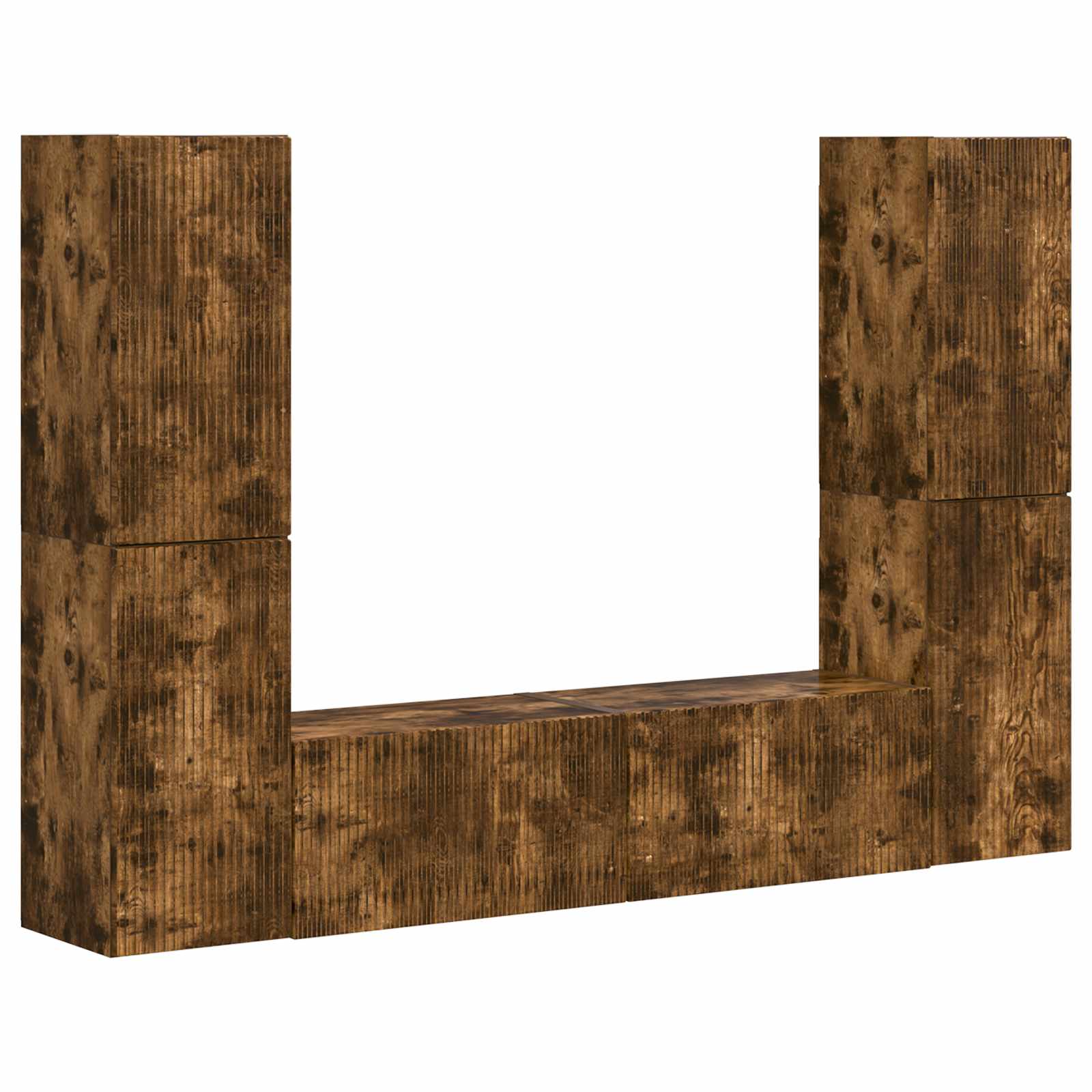 Ensemble meuble TV 6 pc Chêne fumé Bois d'ingénierie