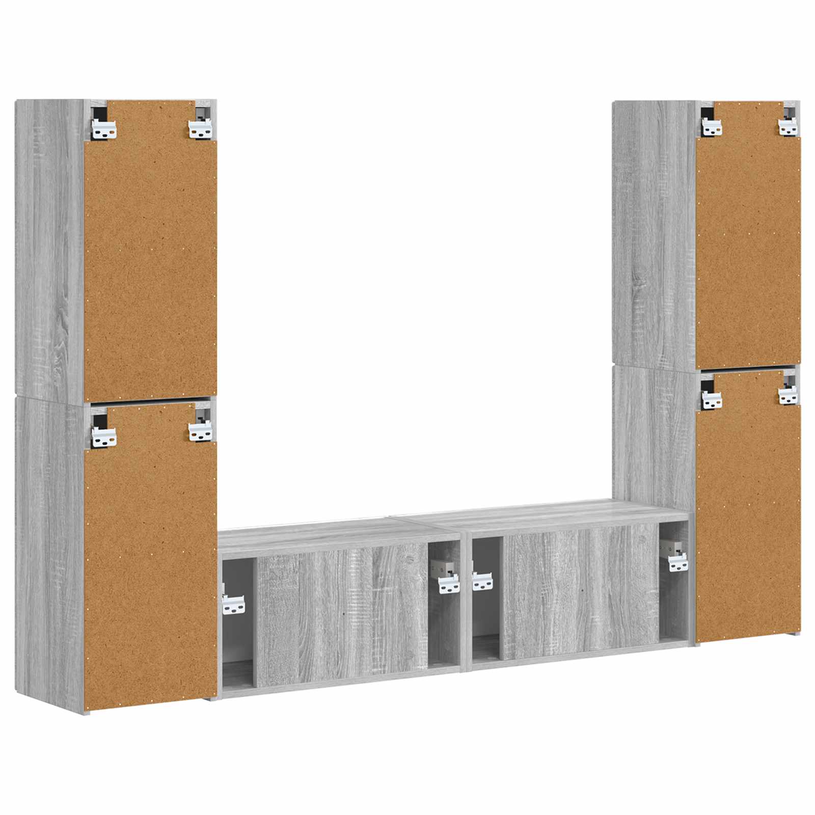 Ensemble meuble TV 6 pcs Gris Sonoma Bois d'ingénierie - XIOS