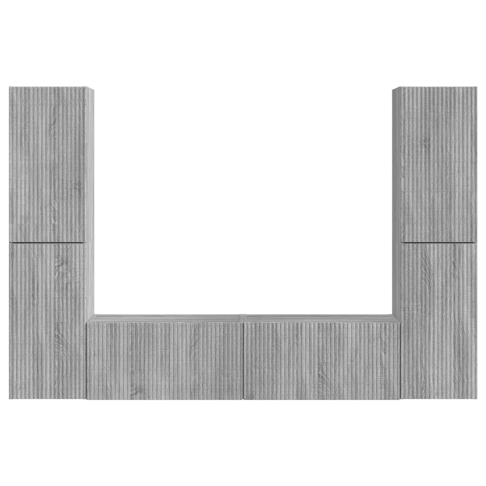 Ensemble meuble TV 6 pc Gris Sonoma Bois d'ingénierie