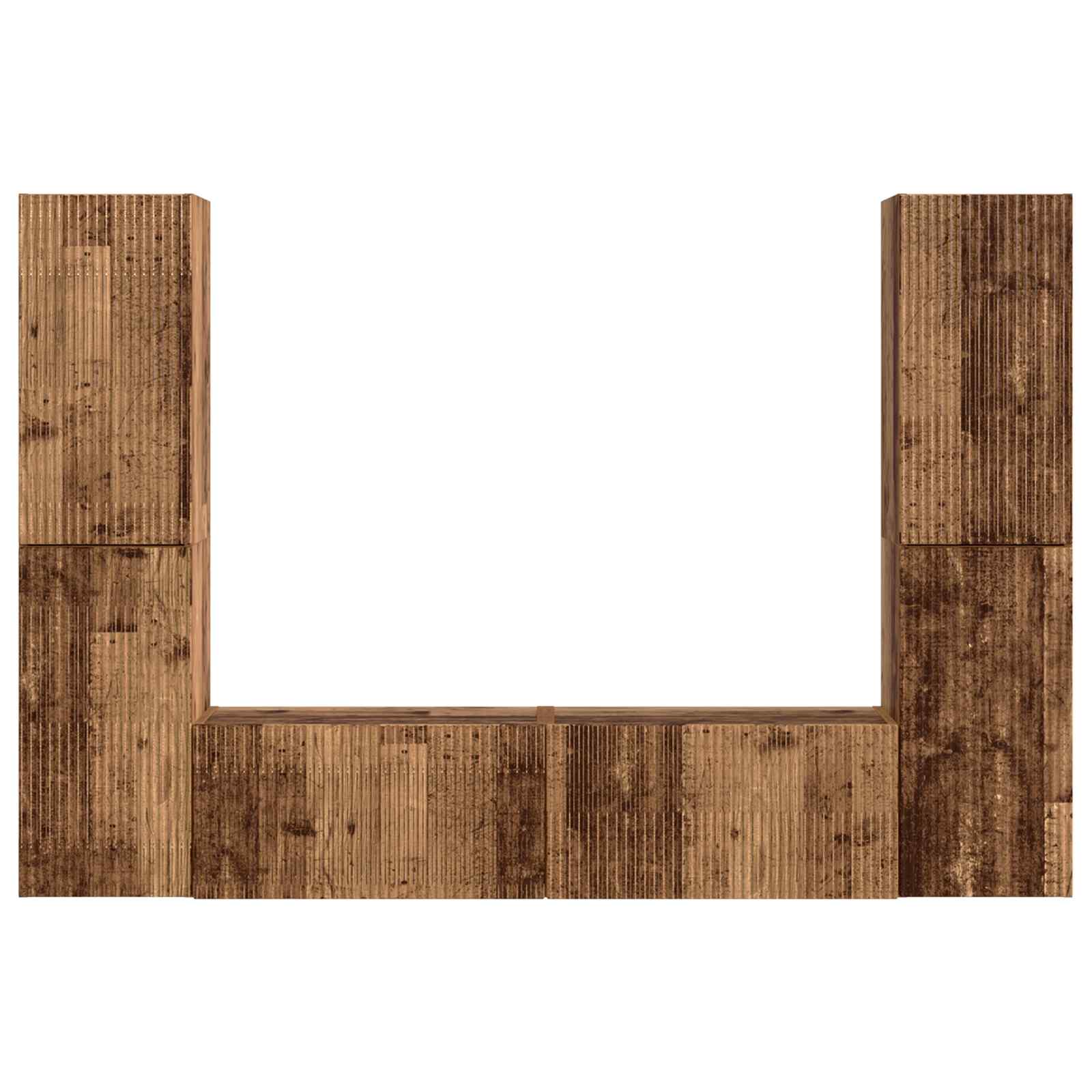 Ensemble meuble TV 6 pcs Bois Ancien Bois d'ingénierie - XIOS