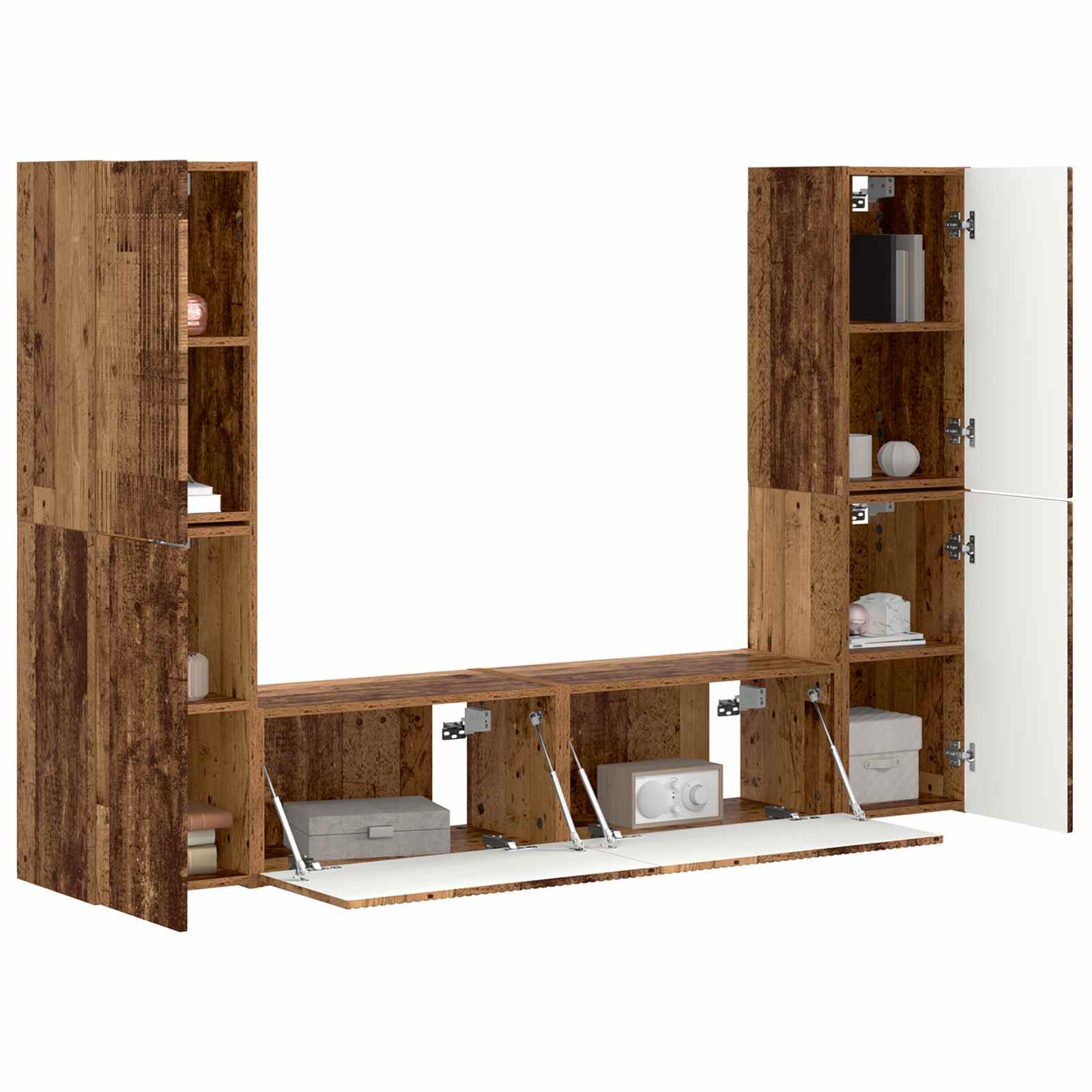 Ensemble meuble TV 6 pc Bois Ancien Bois d'ingénierie