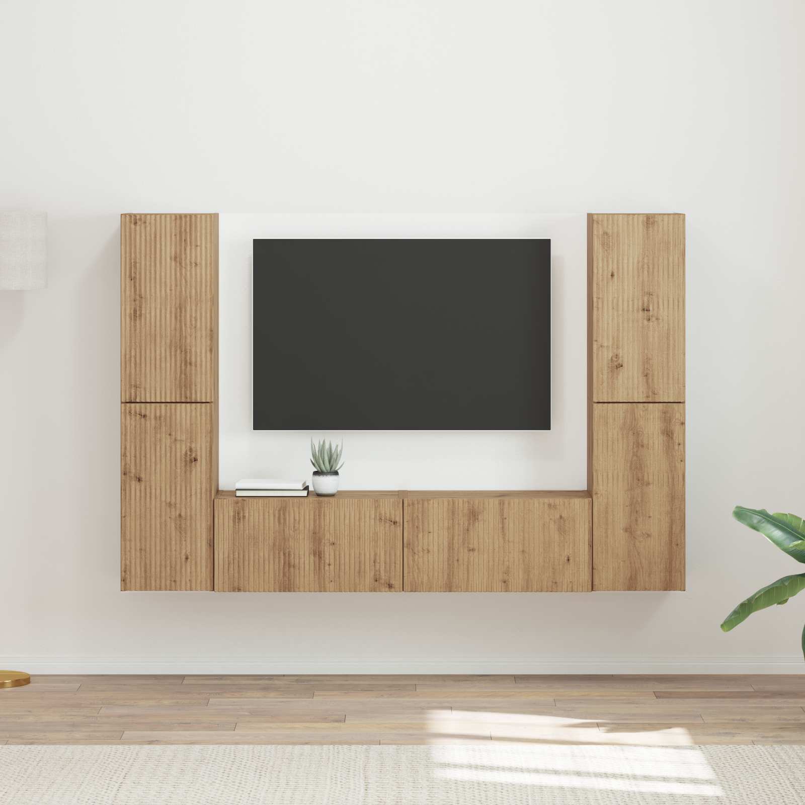 Ensemble meuble TV 6 pc Chêne artisanal Bois d'ingénierie