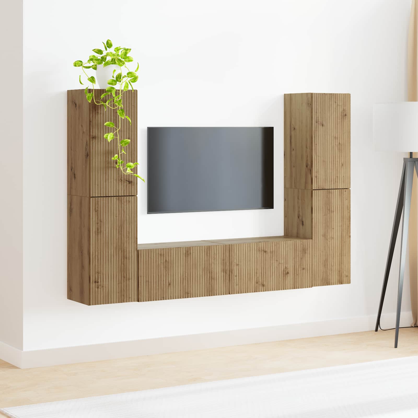 Ensemble meuble TV 6 pcs Chêne artisanal Bois d'ingénierie - XIOS