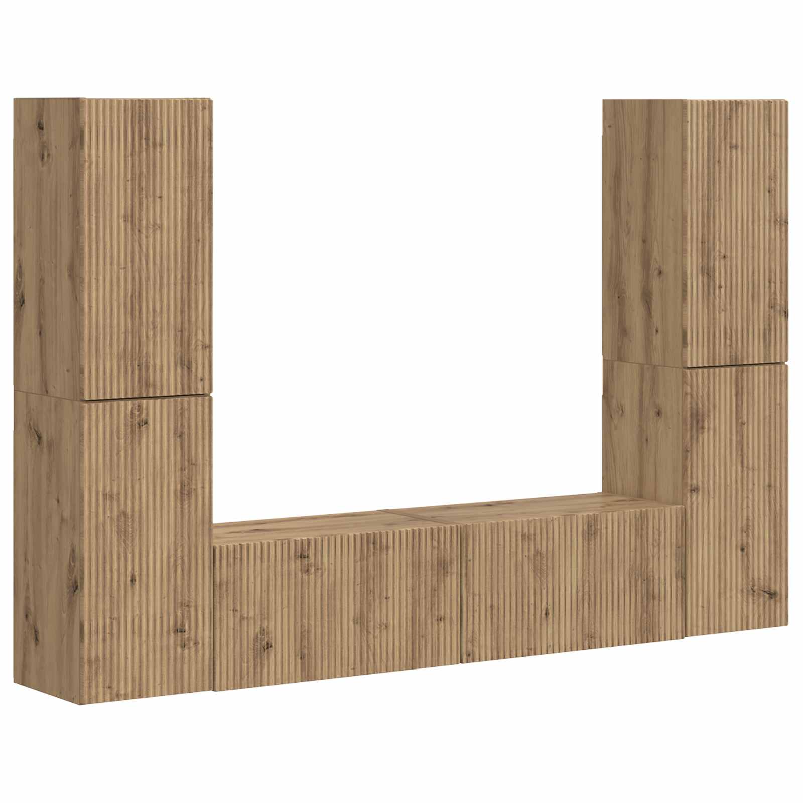 Ensemble meuble TV 6 pc Chêne artisanal Bois d'ingénierie