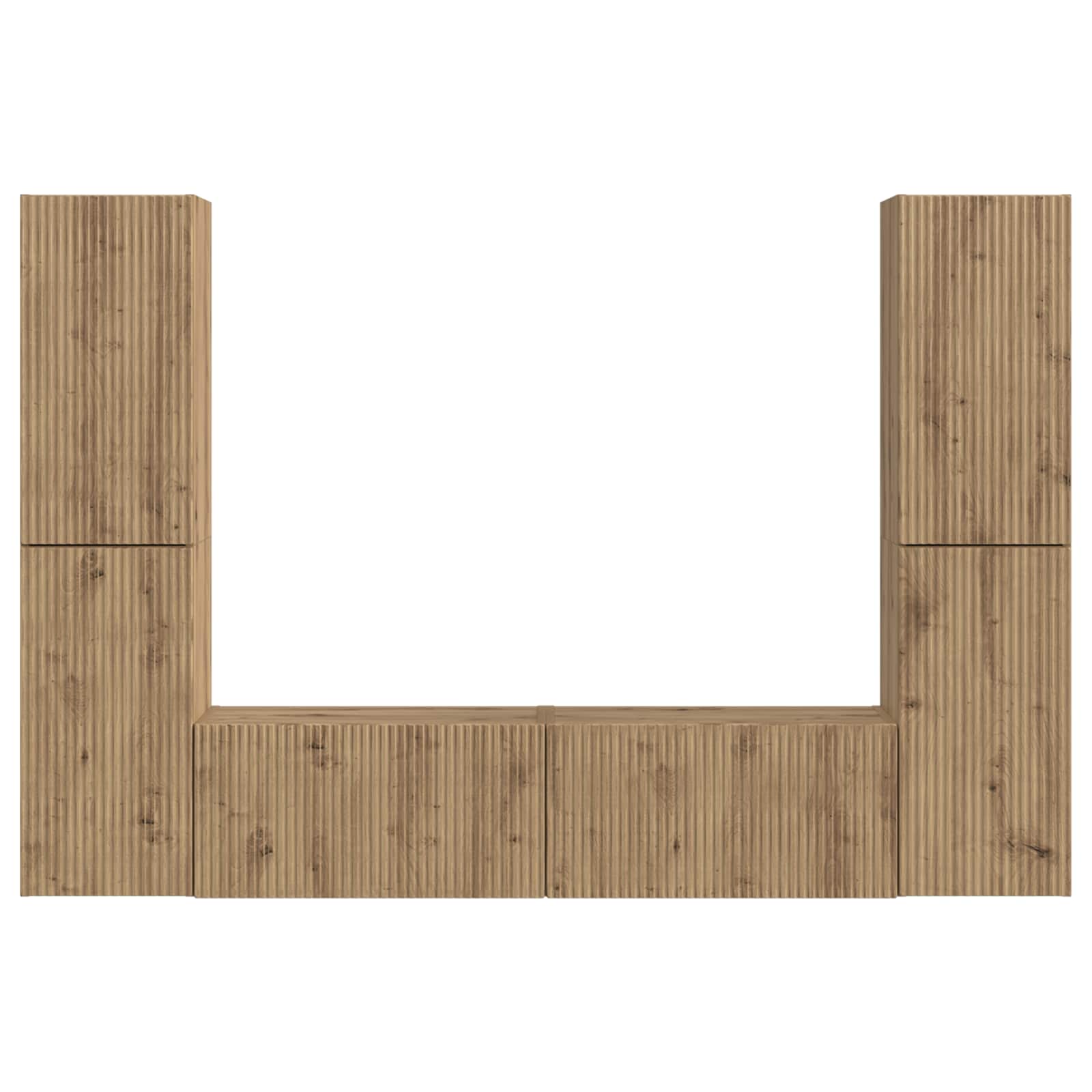 Ensemble meuble TV 6 pcs Chêne artisanal Bois d'ingénierie - XIOS
