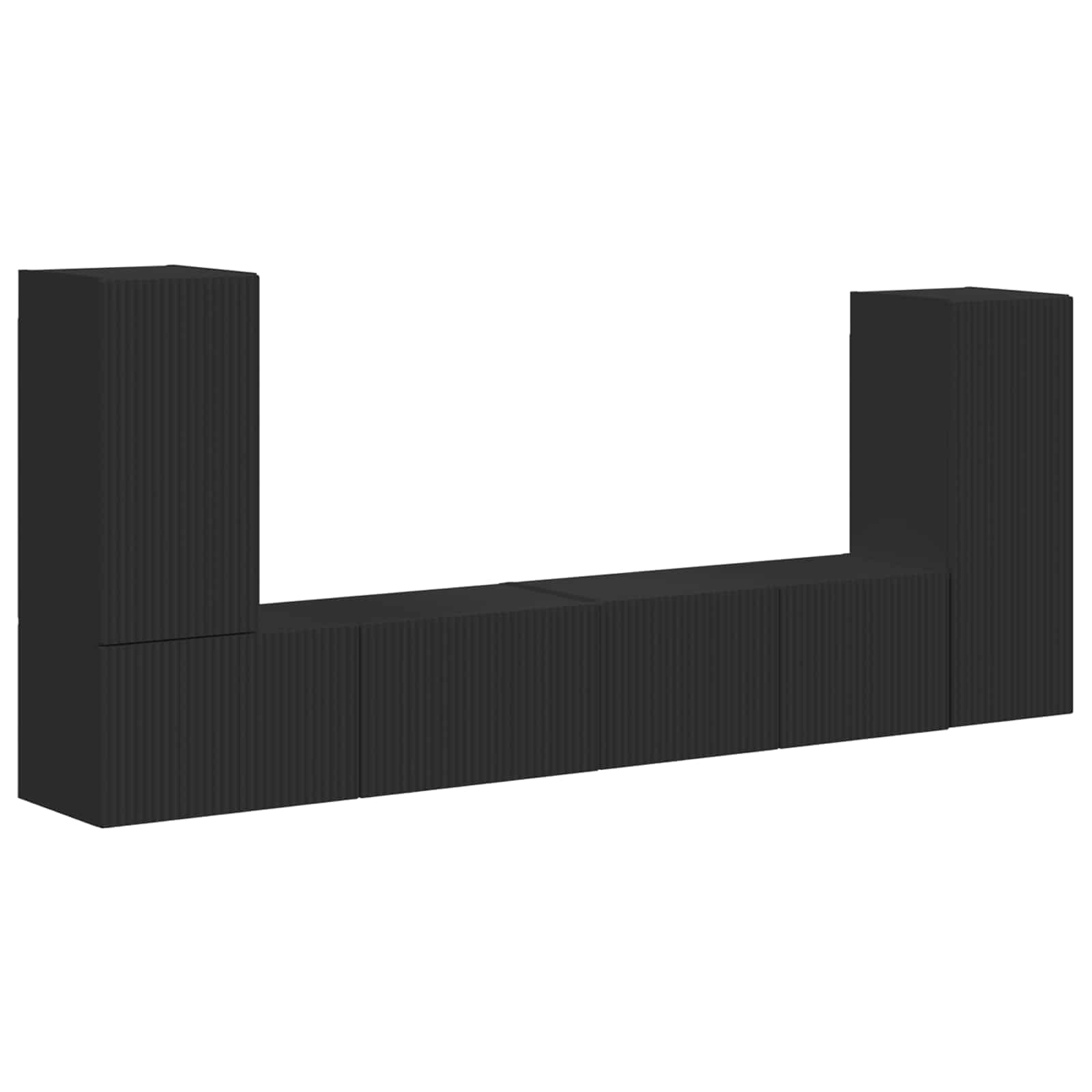 Ensemble meuble TV 4 pc Noir Bois d'ingénierie
