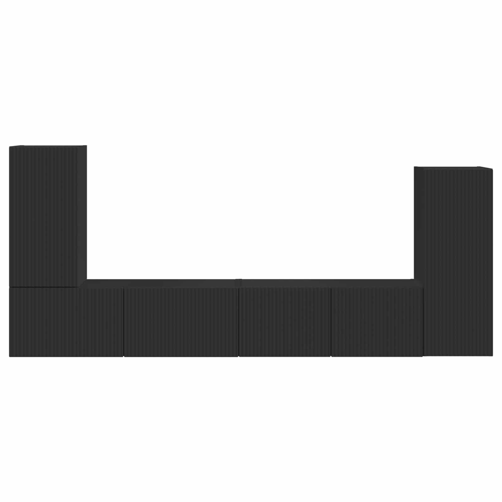 Ensemble meuble TV 4 pc Noir Bois d'ingénierie