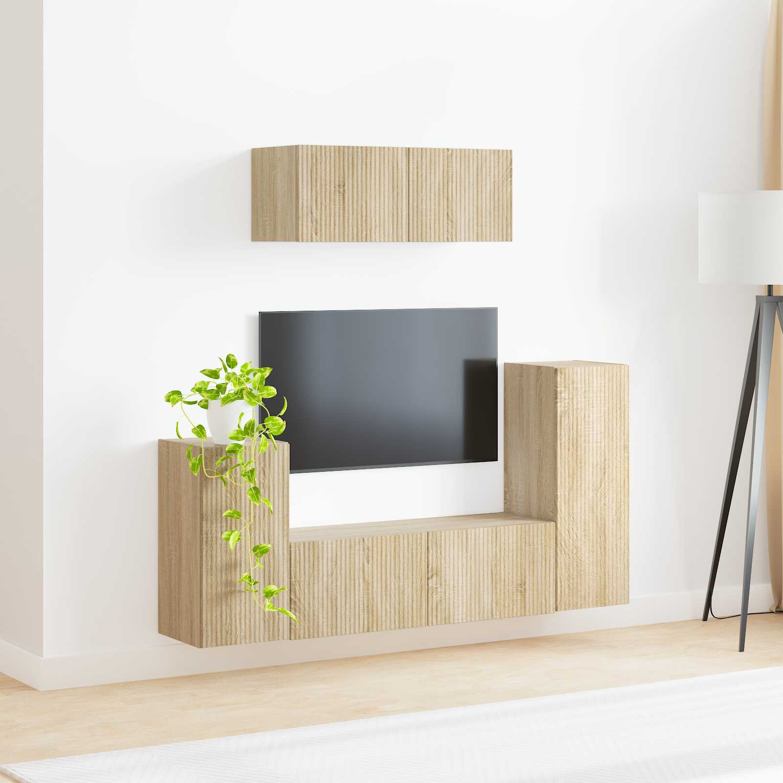 Ensemble meuble TV 4 pc Chêne Sonoma Bois d'ingénierie
