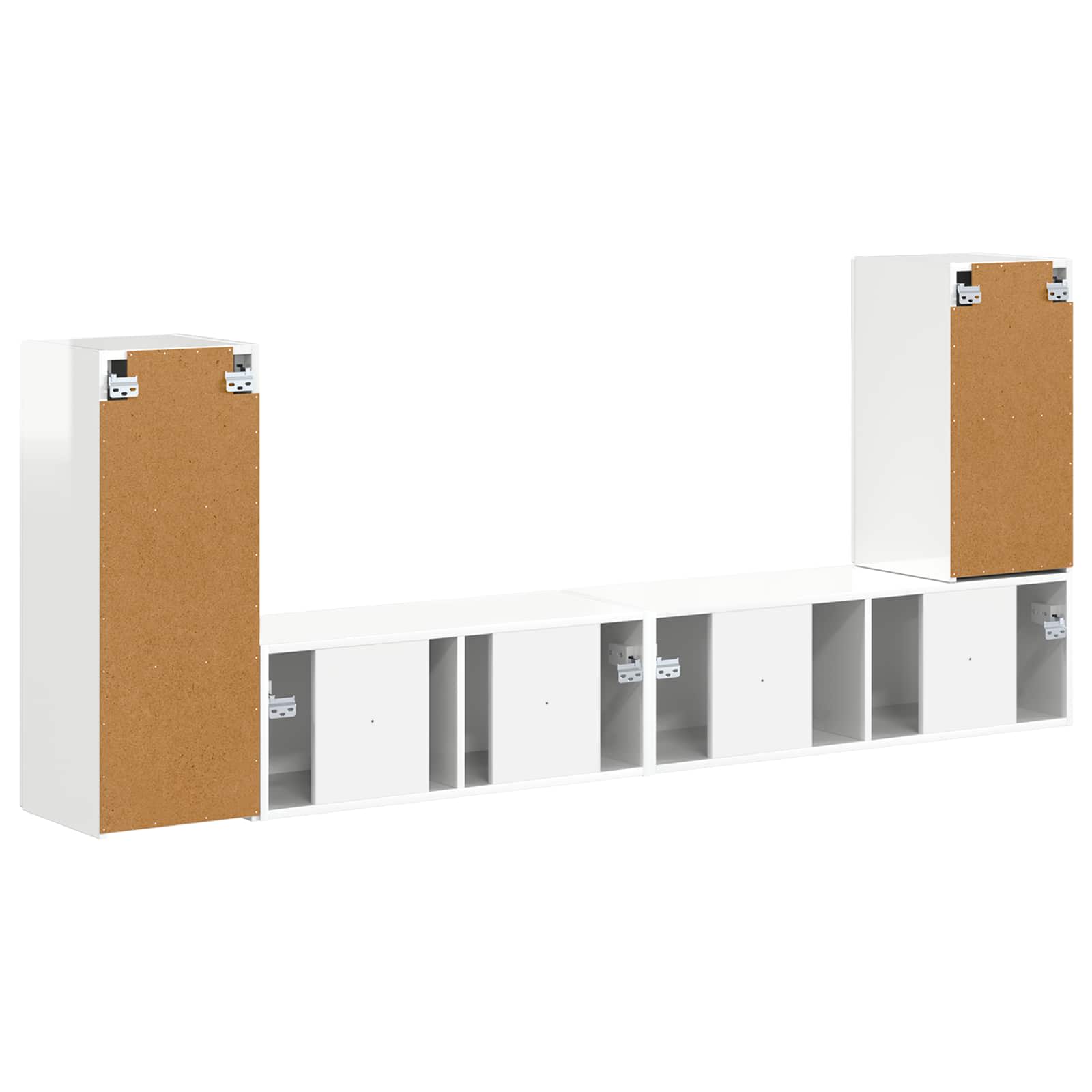 Ensemble meuble TV 4 pcs Blanc brillant Bois d'ingénierie - XIOS