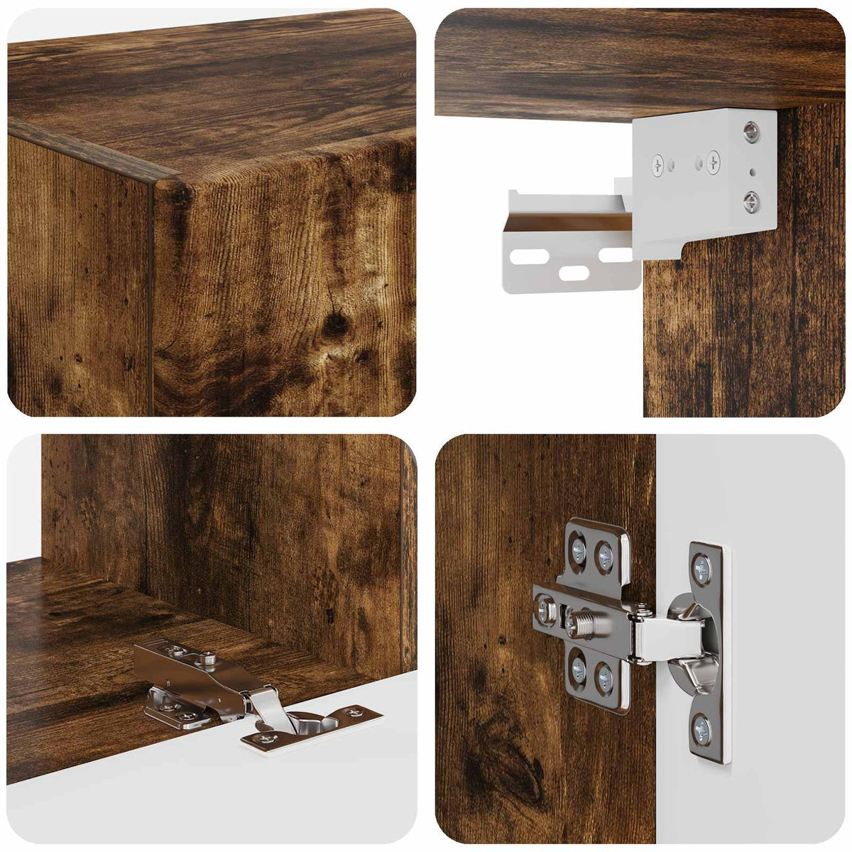 Ensemble meuble TV 4 pc Chêne fumé Bois d'ingénierie