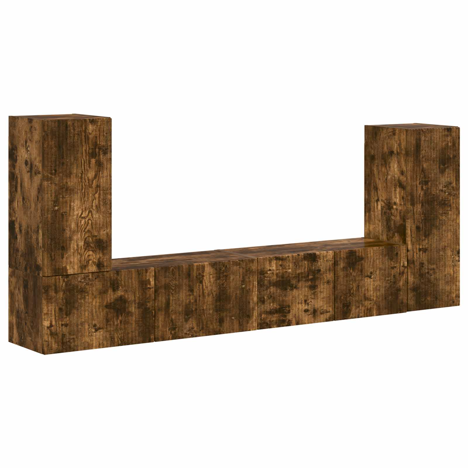 Ensemble meuble TV 4 pc Chêne fumé Bois d'ingénierie