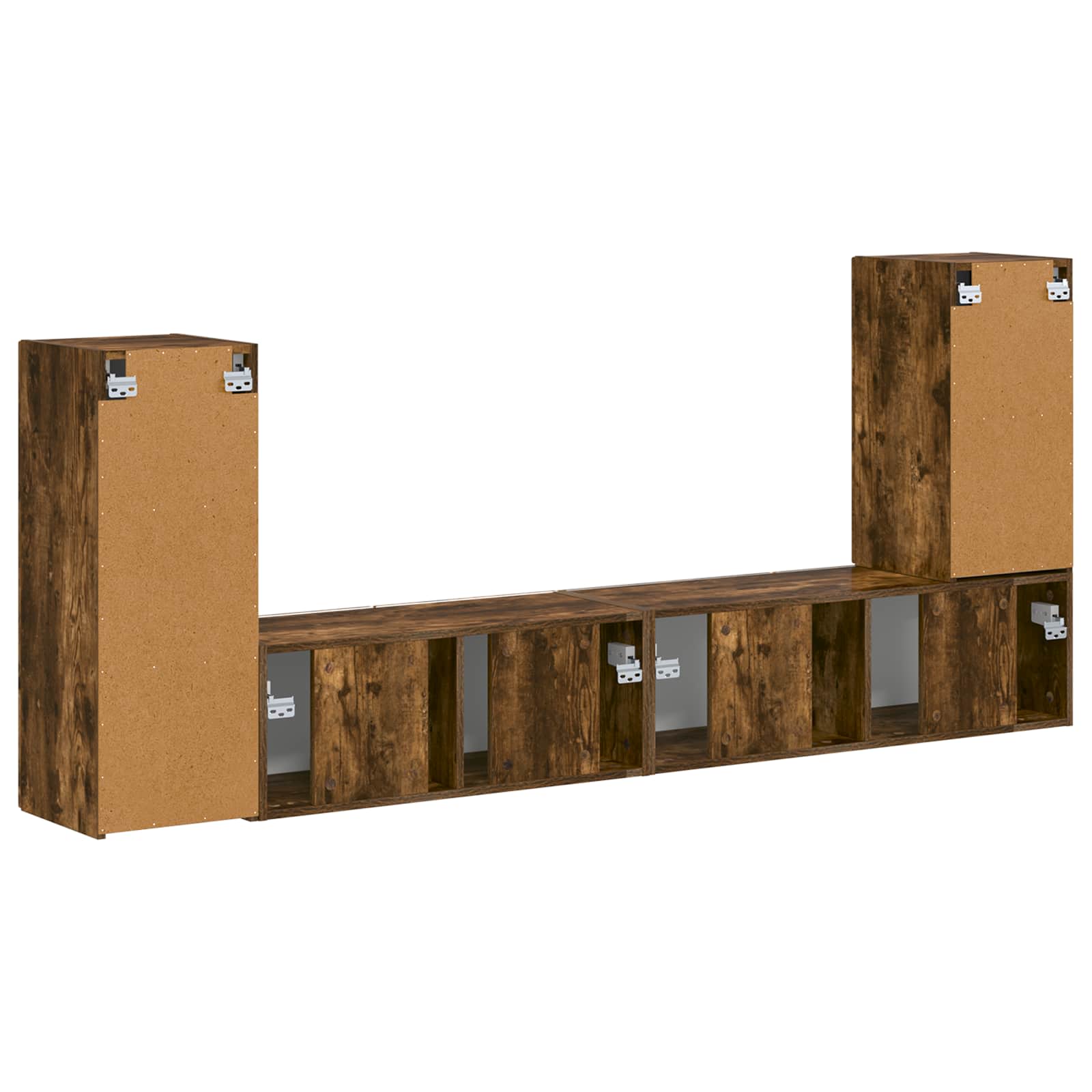 Ensemble meuble TV 4 pc Chêne fumé Bois d'ingénierie