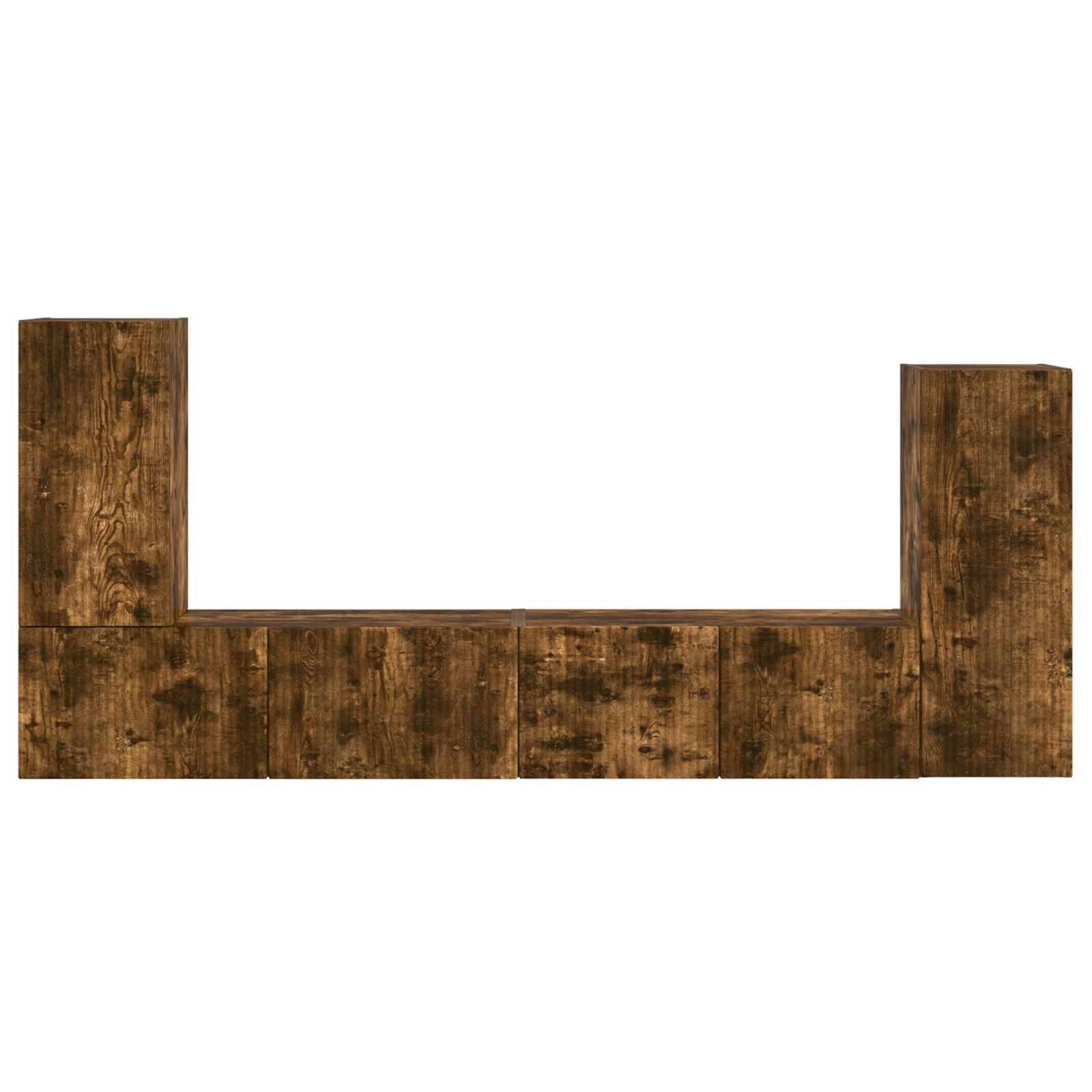 Ensemble meuble TV 4 pc Chêne fumé Bois d'ingénierie