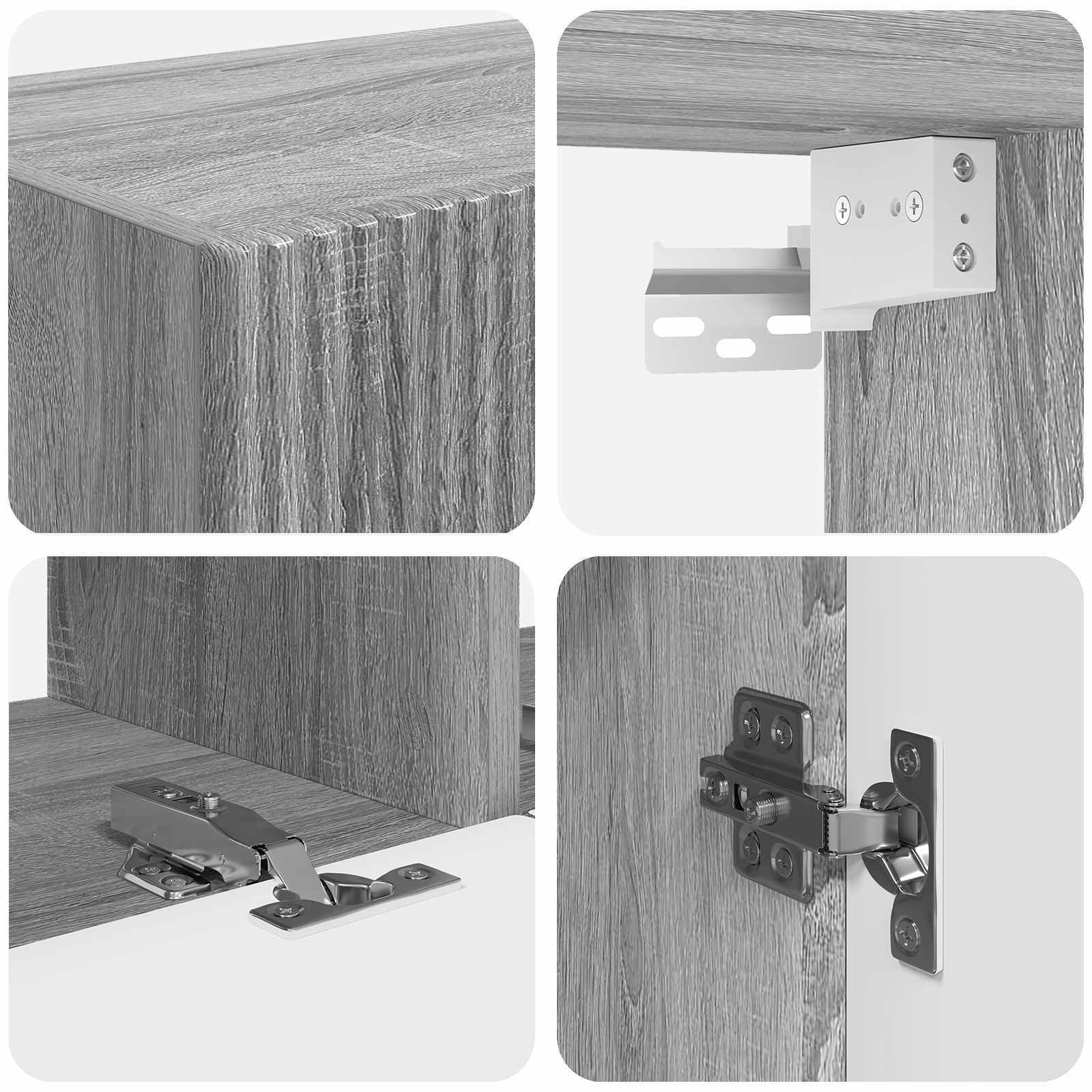 Ensemble meuble TV 4 pcs Gris Sonoma Bois d'ingénierie - XIOS
