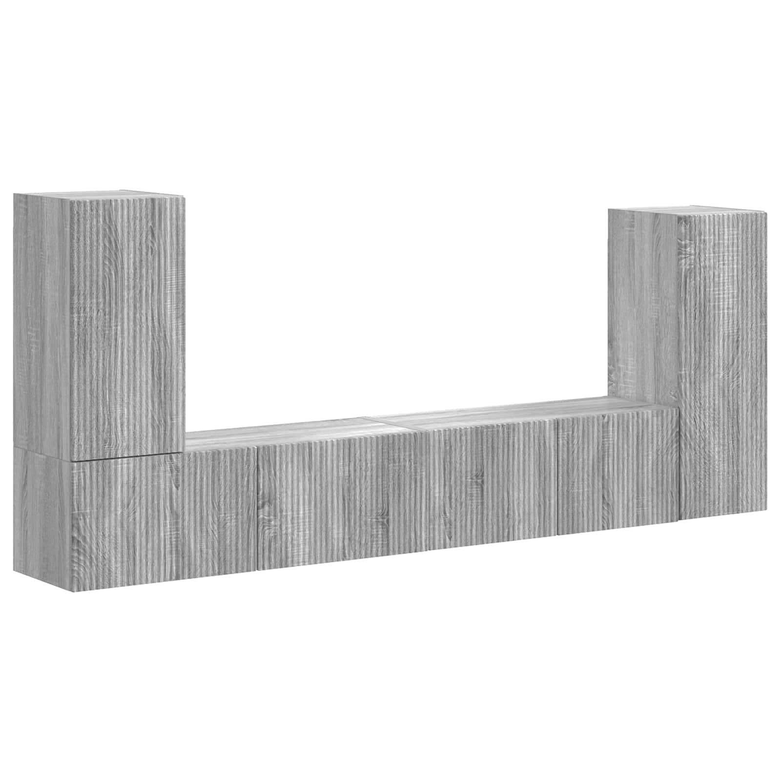 Ensemble meuble TV 4 pc Gris Sonoma Bois d'ingénierie