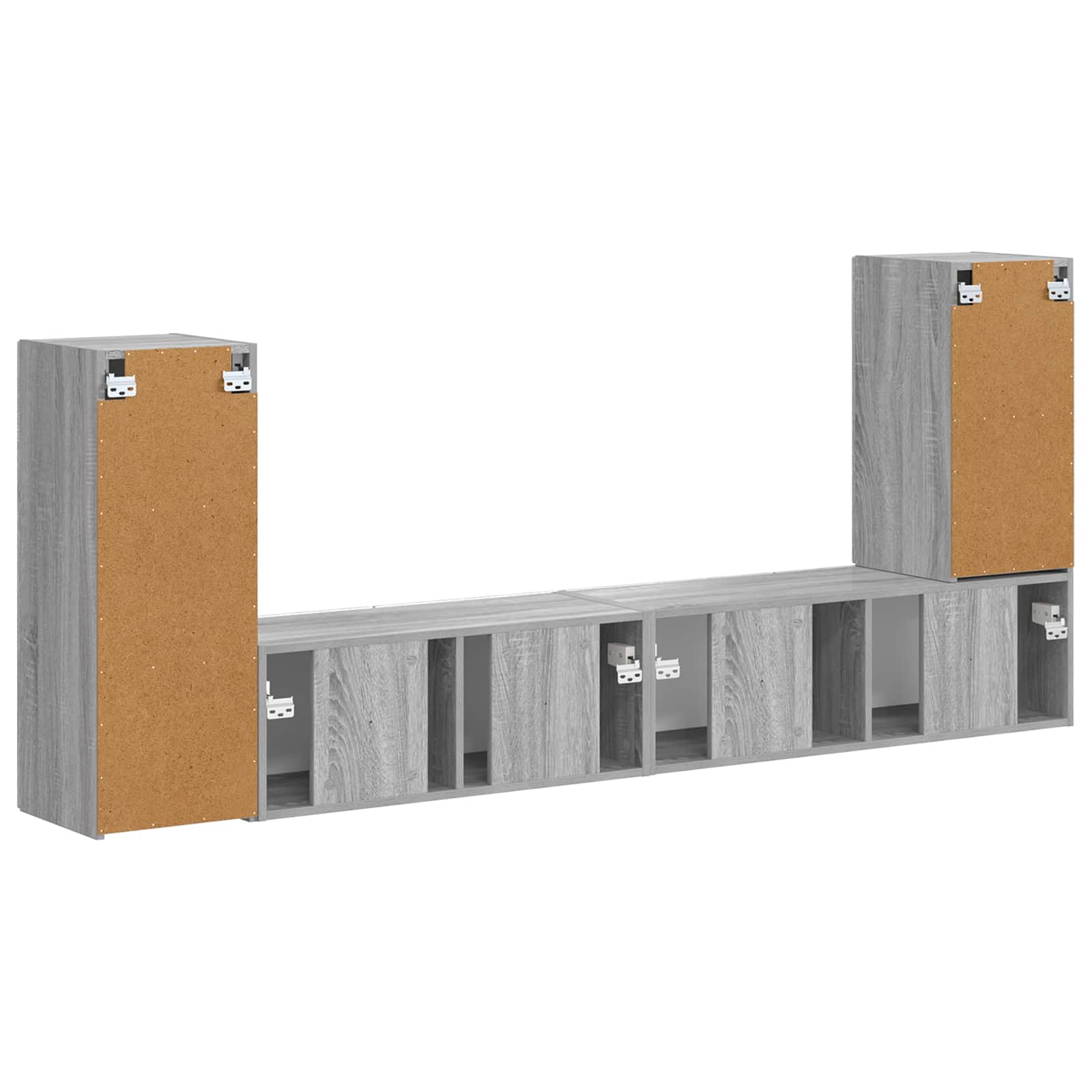 Ensemble meuble TV 4 pc Gris Sonoma Bois d'ingénierie