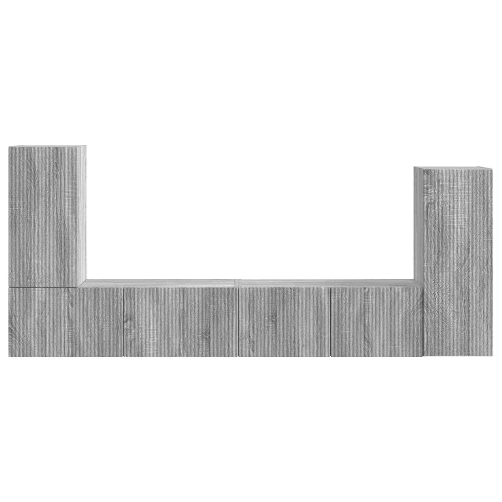Ensemble meuble TV 4 pcs Gris Sonoma Bois d'ingénierie - XIOS