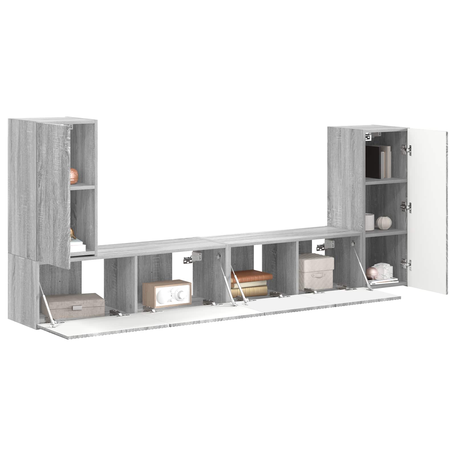 Ensemble meuble TV 4 pc Gris Sonoma Bois d'ingénierie