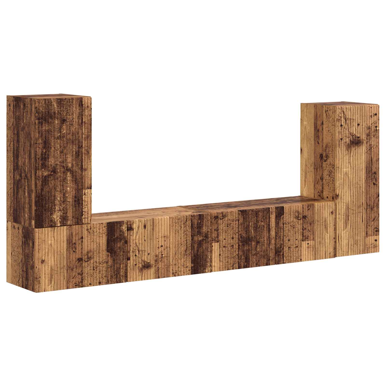 Ensemble meuble TV 4 pcs Bois Ancien Bois d'ingénierie - XIOS