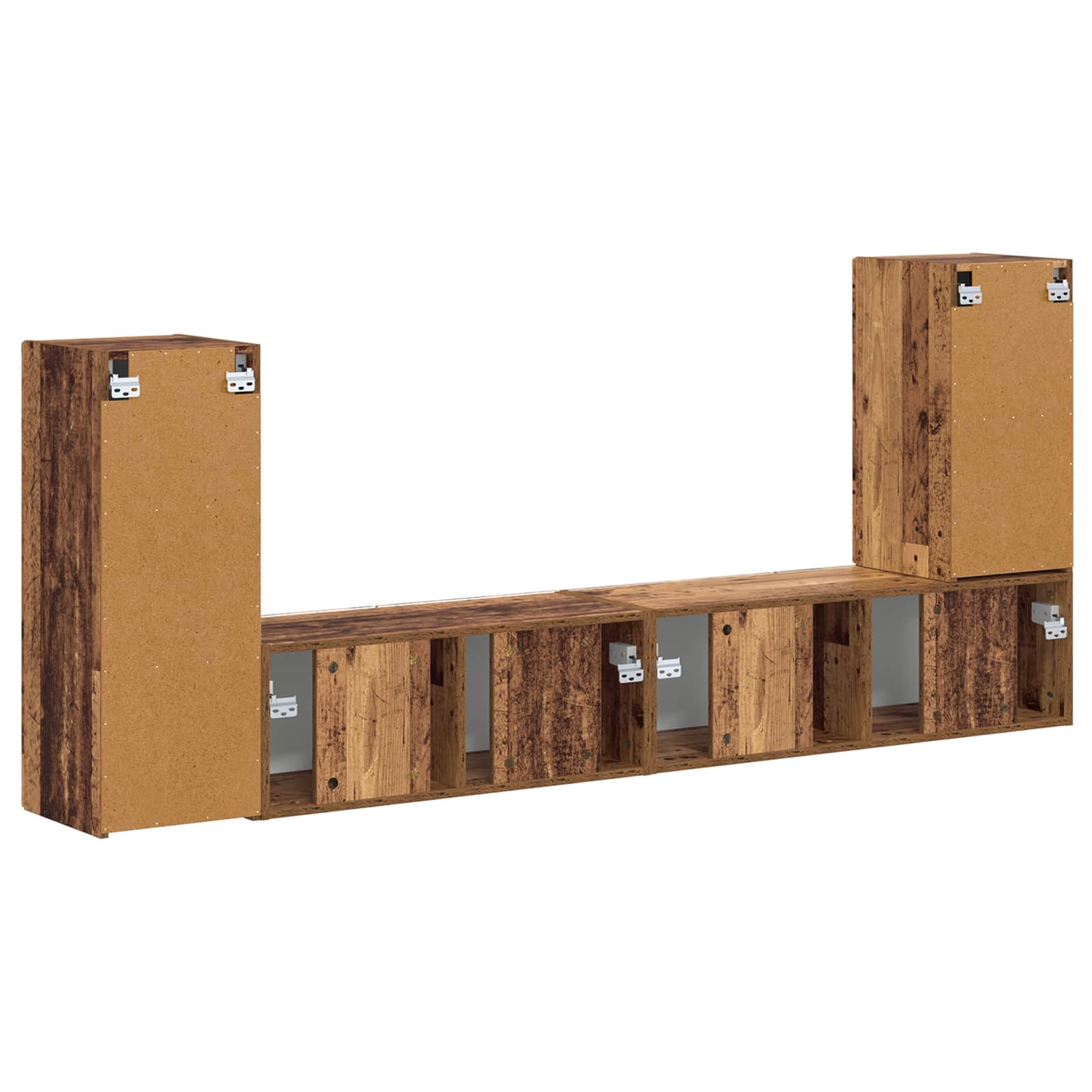 Ensemble meuble TV 4 pc Bois Ancien Bois d'ingénierie