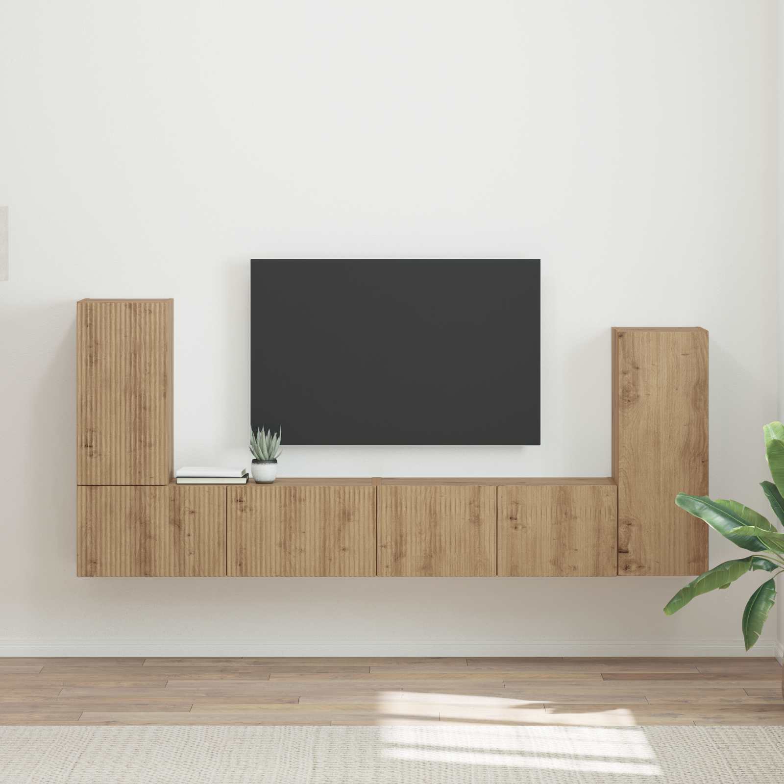 Ensemble meuble TV 4 pcs Chêne artisanal Bois d'ingénierie