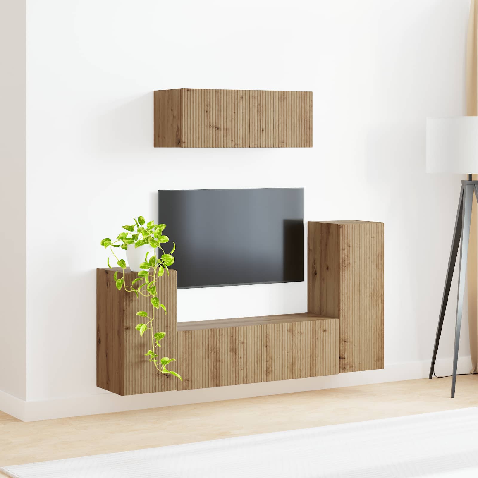 Ensemble meuble TV 4 pcs Chêne artisanal Bois d'ingénierie