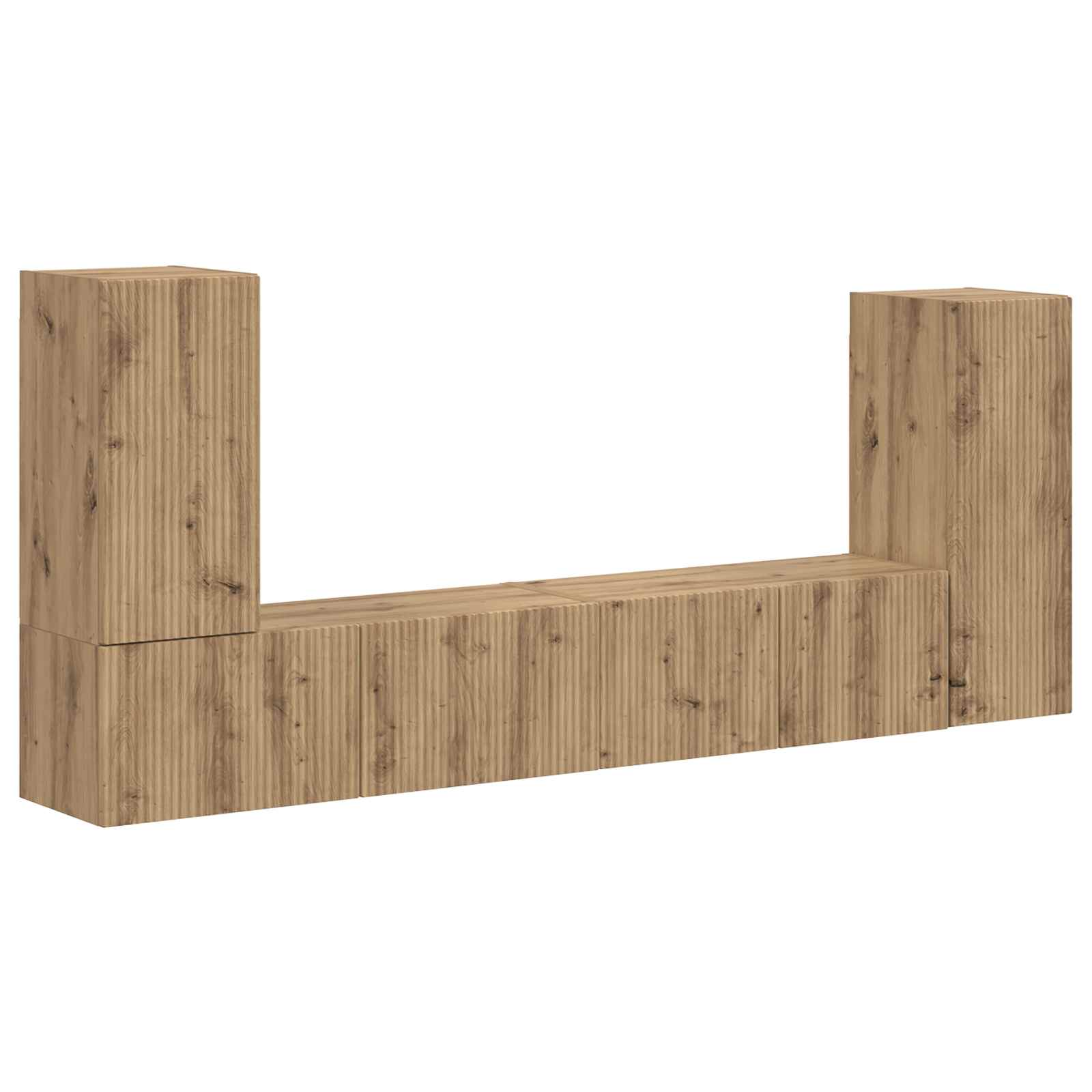 Ensemble meuble TV 4 pc Chêne artisanal Bois d'ingénierie