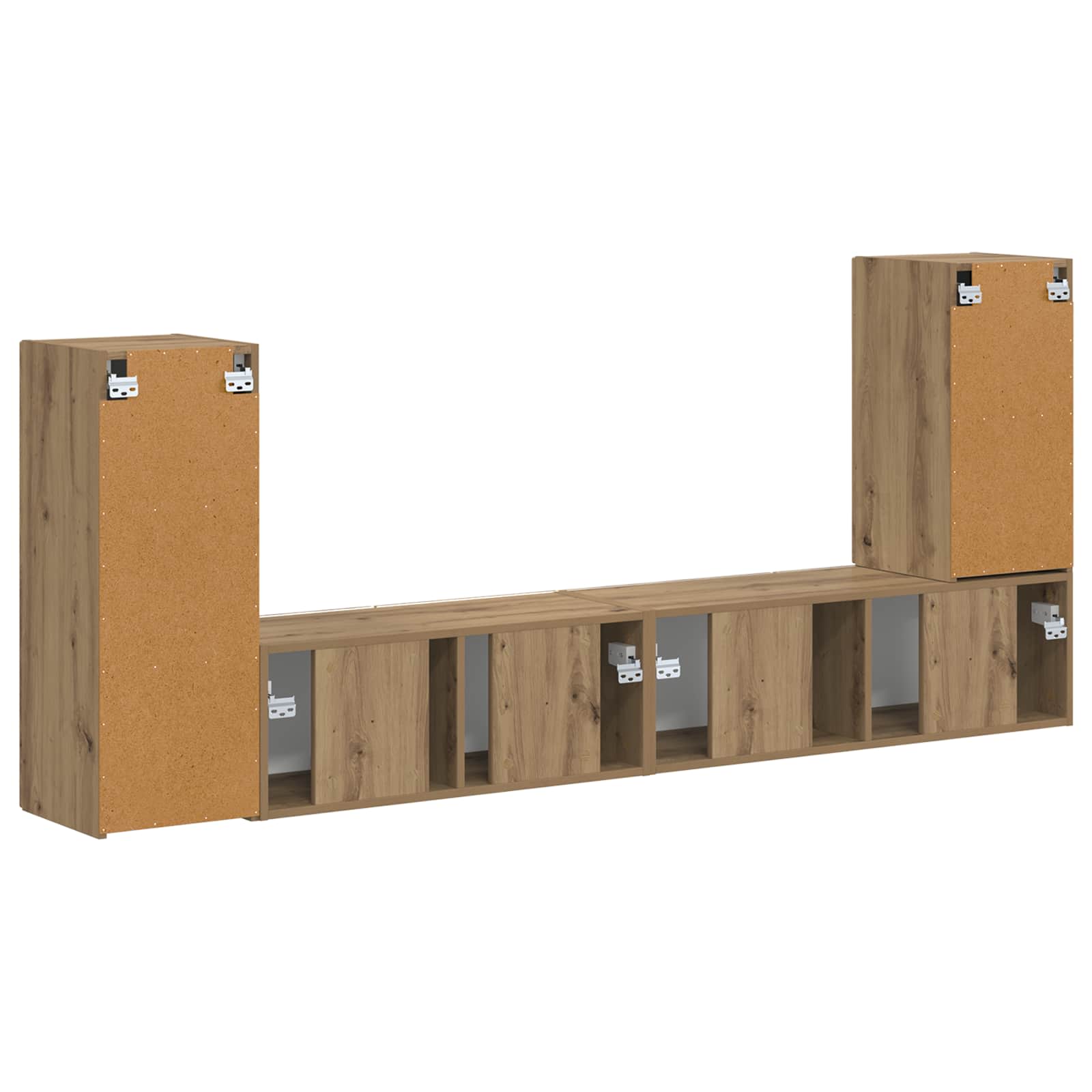Ensemble meuble TV 4 pc Chêne artisanal Bois d'ingénierie