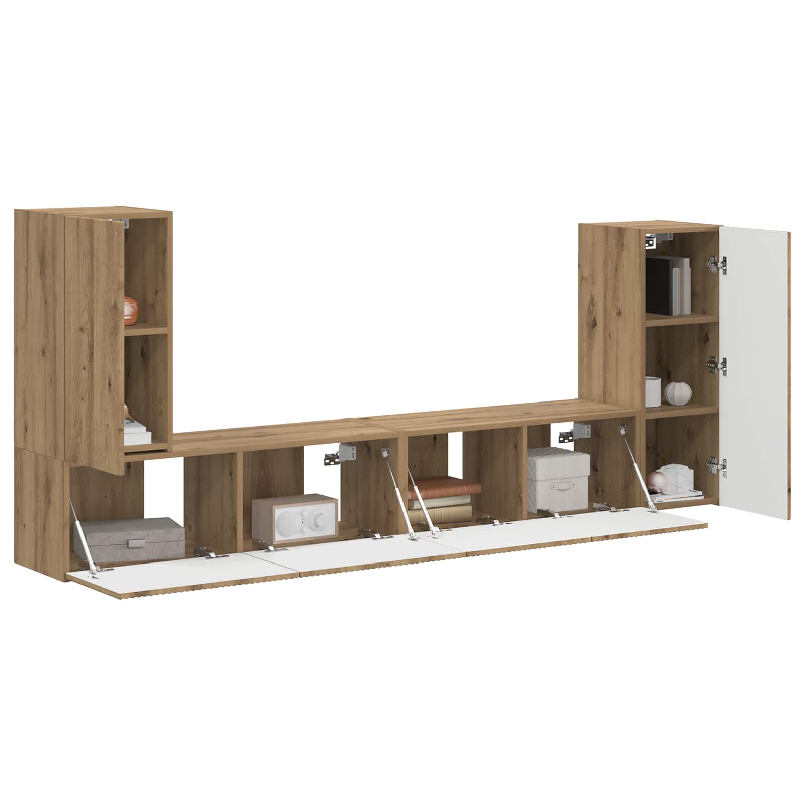 Ensemble meuble TV 4 pc Chêne artisanal Bois d'ingénierie