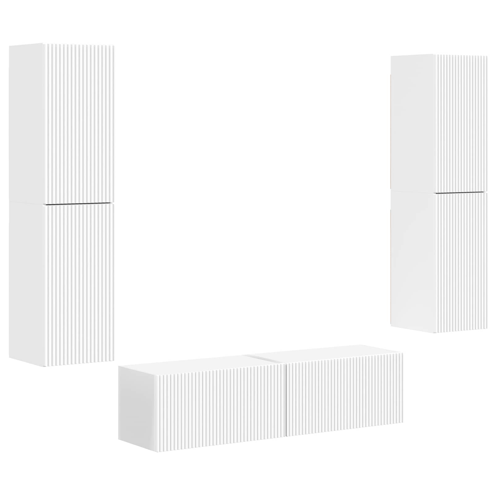 Ensemble meuble TV 6 pc Blanc Bois d'ingénierie