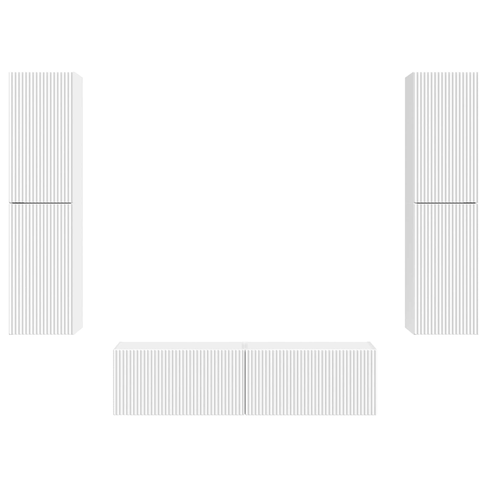 Ensemble meuble TV 6 pc Blanc Bois d'ingénierie