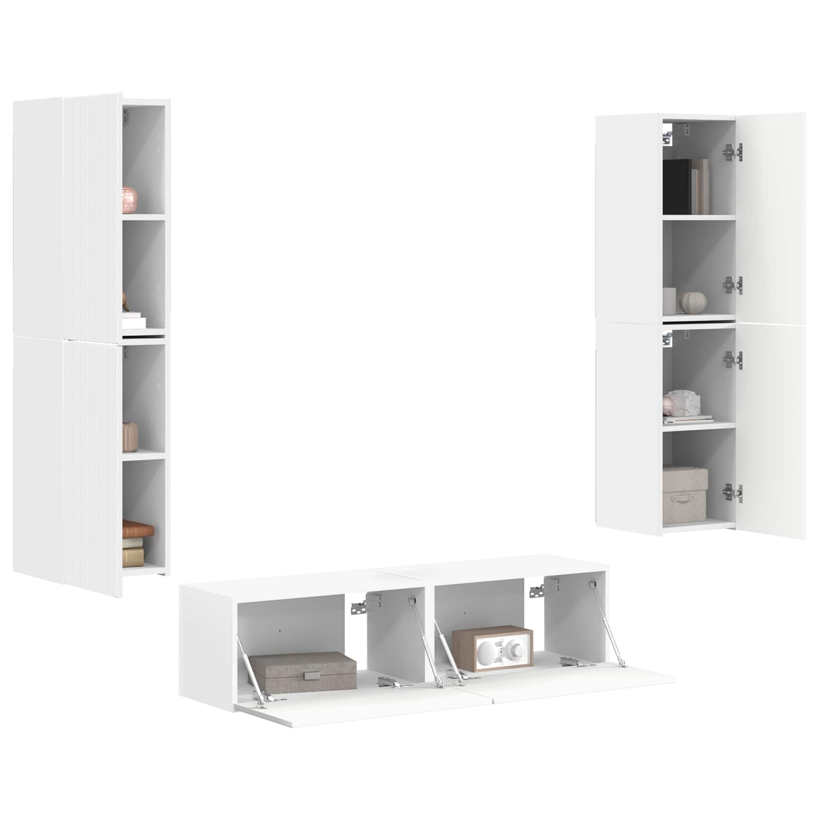 Ensemble meuble TV 6 pc Blanc Bois d'ingénierie