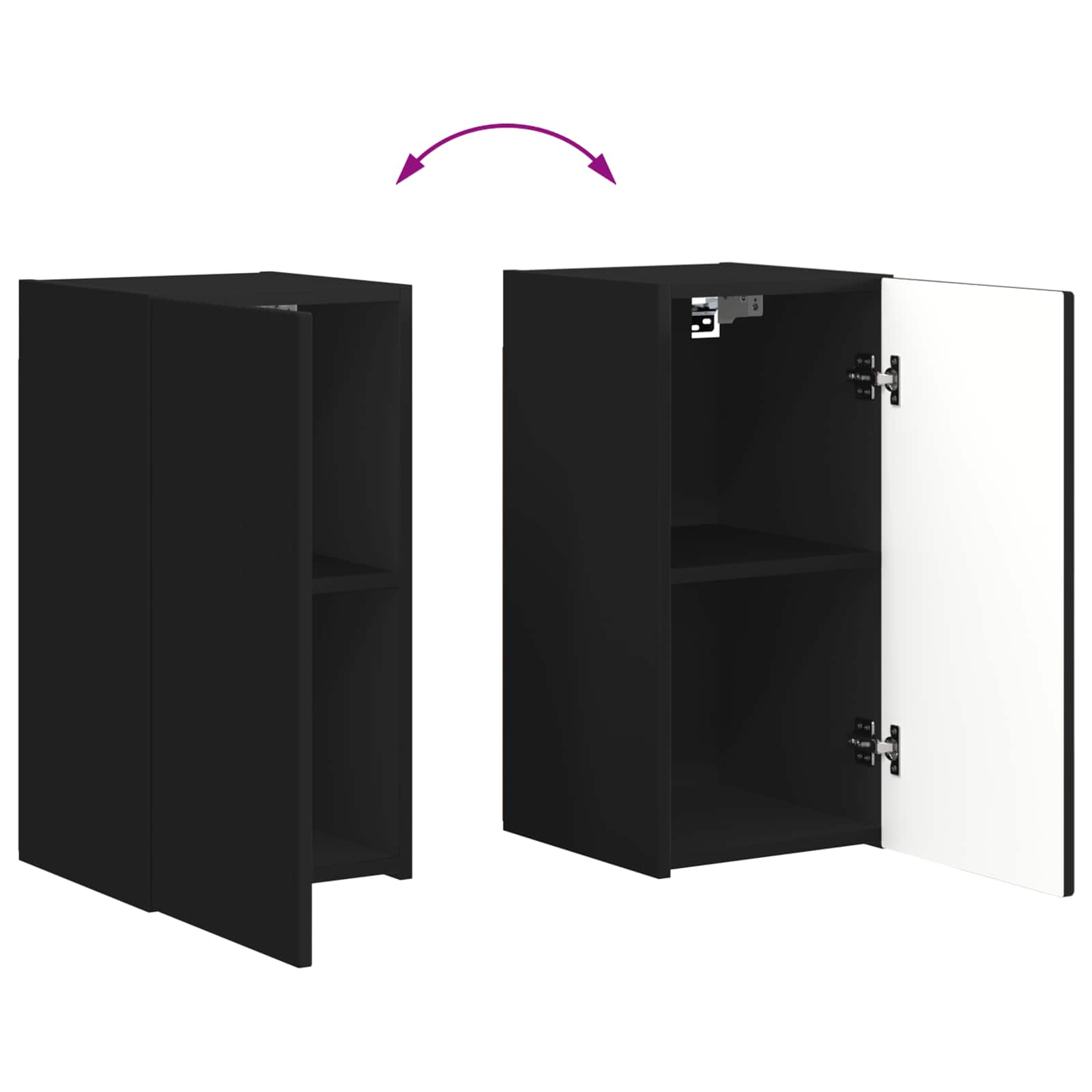 Ensemble meuble TV 6 pc Noir Bois d'ingénierie
