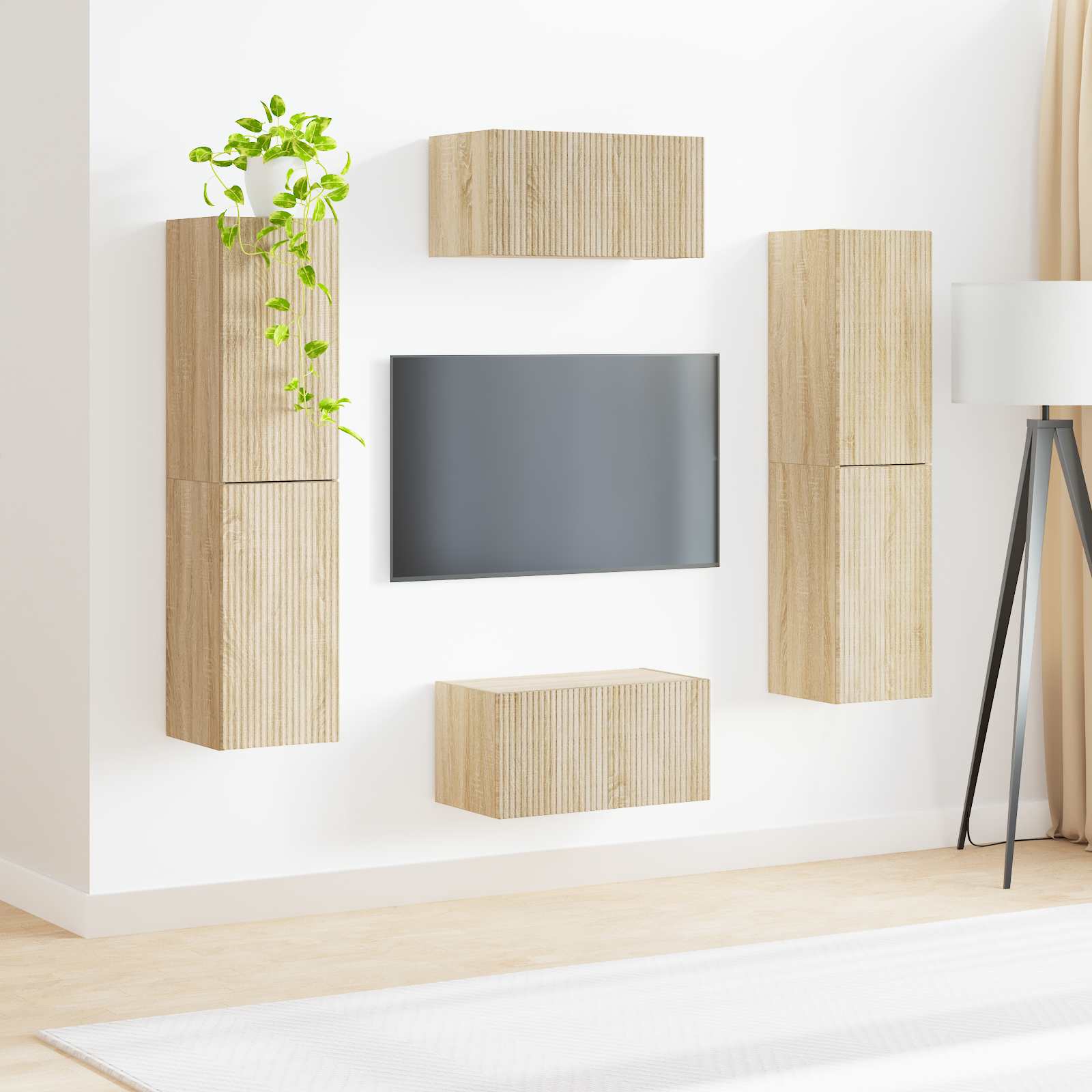 Ensemble meuble TV 6 pc Chêne Sonoma Bois d'ingénierie