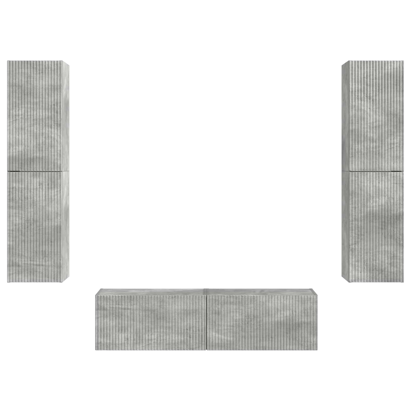 Ensemble meuble TV 6 pc Gris béton Bois d'ingénierie