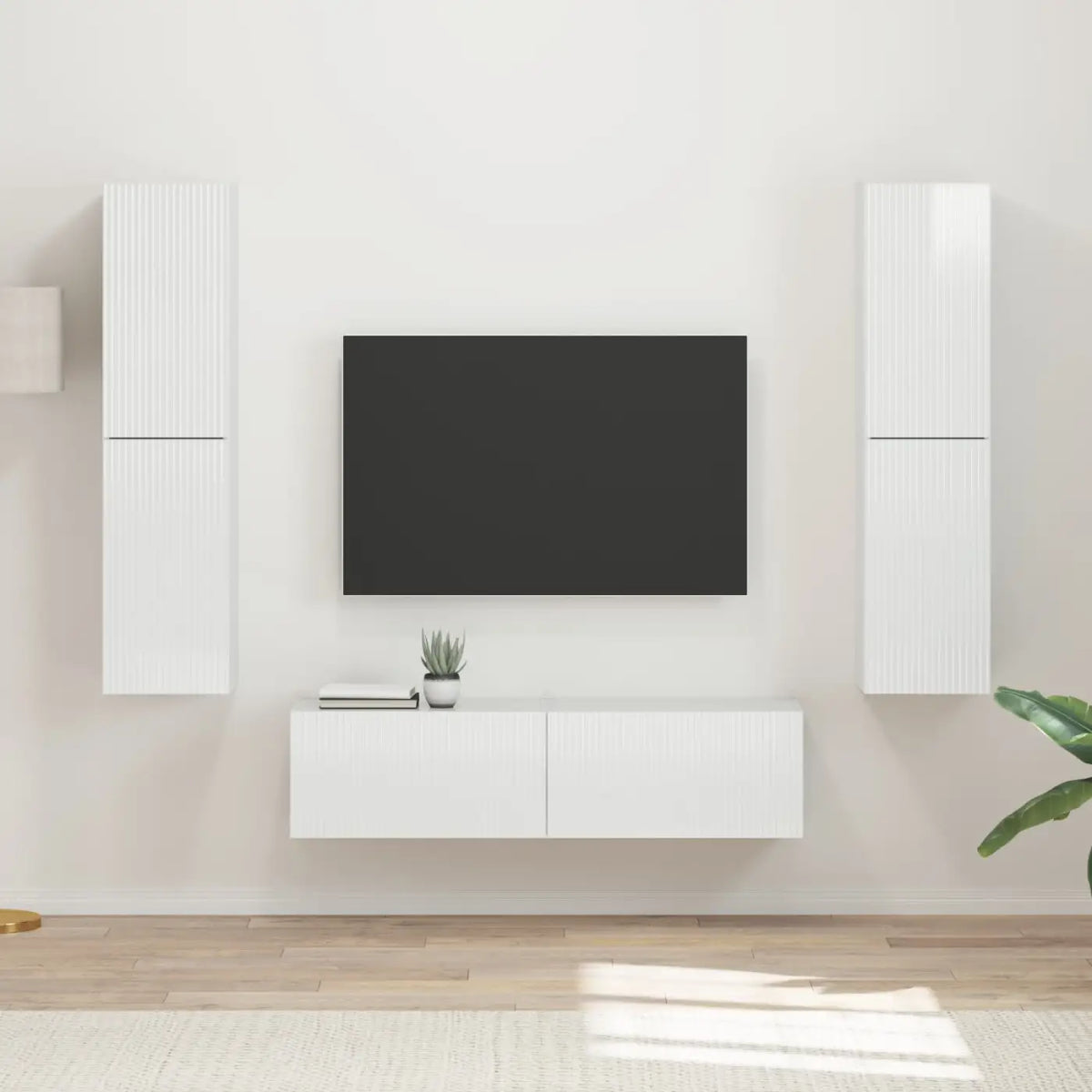 Ensemble meuble TV 6 pc Blanc brillant Bois d’ingénierie - XIOS