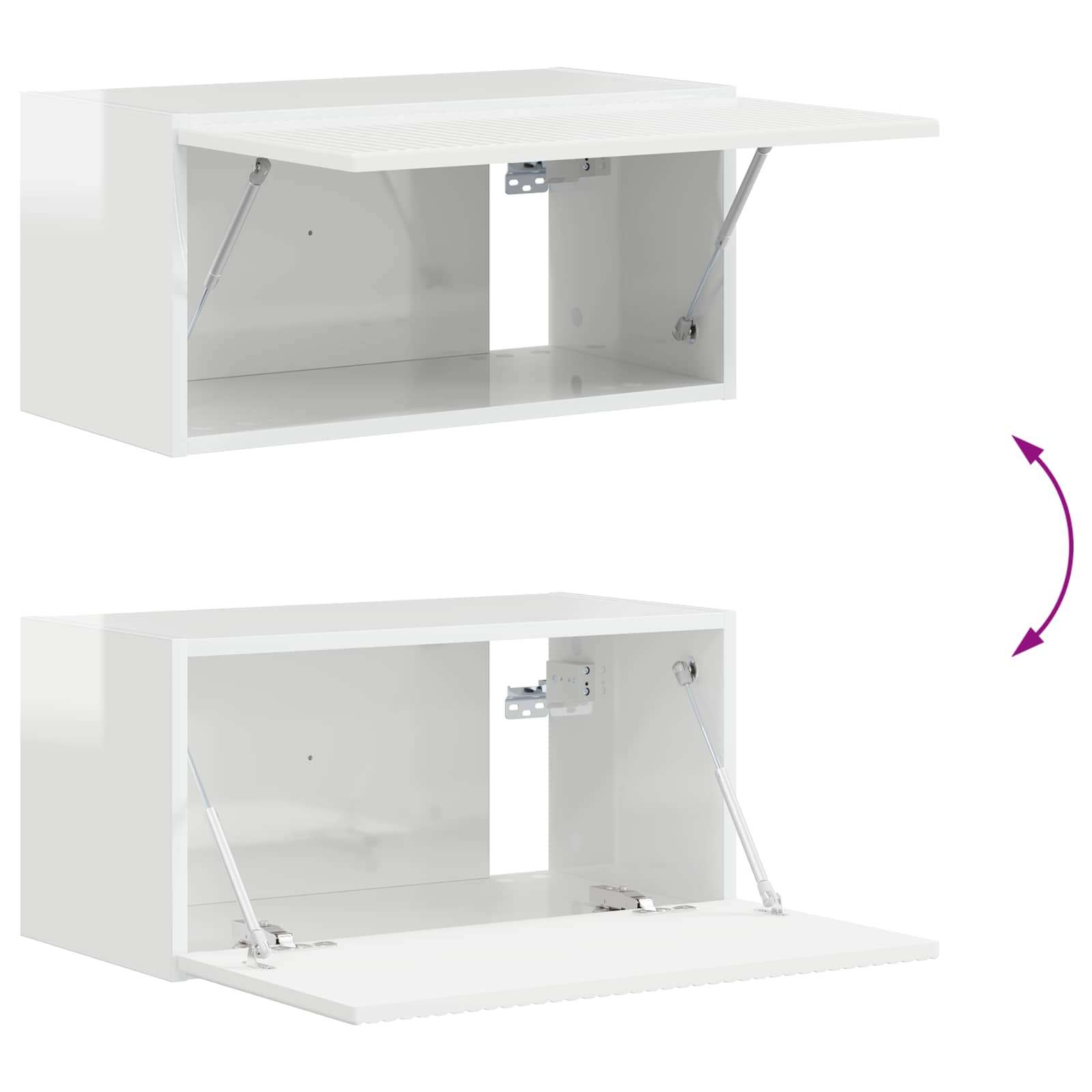 Ensemble meuble TV 6 pcs Blanc brillant Bois d'ingénierie - XIOS